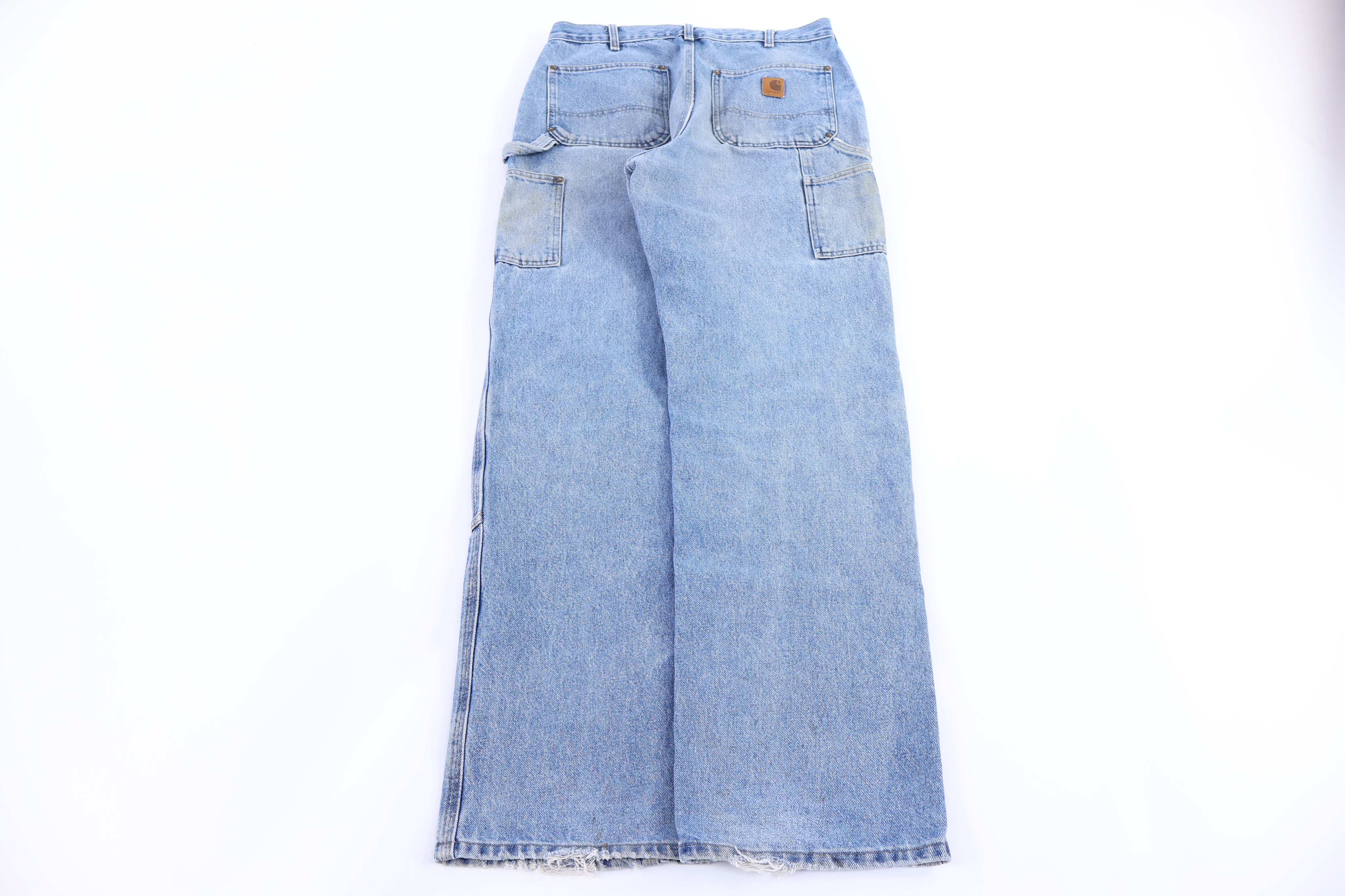 Carhartt Logo Patch Light Wash Double Knee Denim Jeans