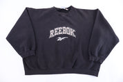 90's Reebok Embroidered Logo Black Sweatshirt