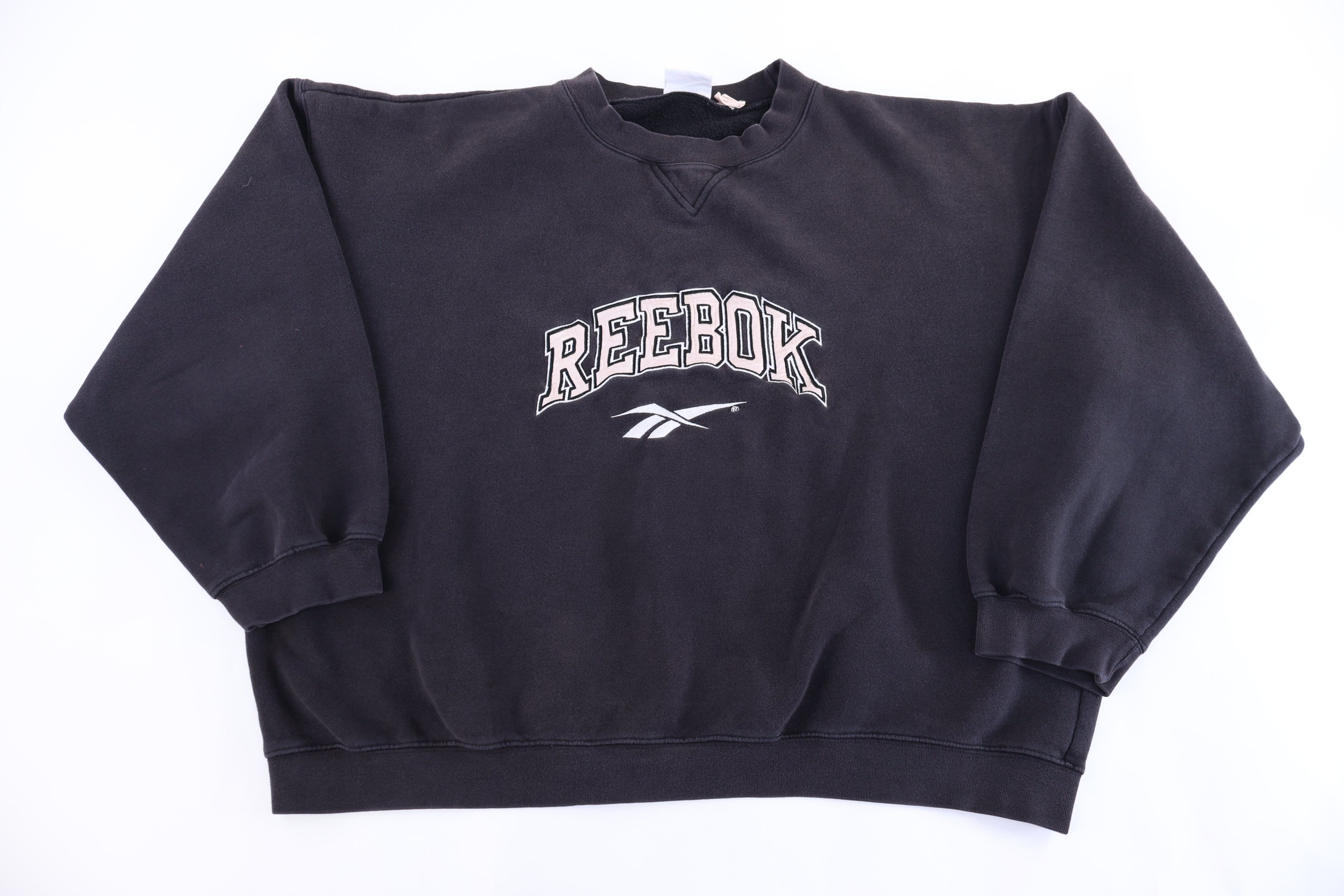 90's Reebok Embroidered Logo Black Sweatshirt