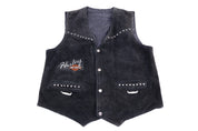 Women's Harley Davidson Black Suede Leather Biker Vest