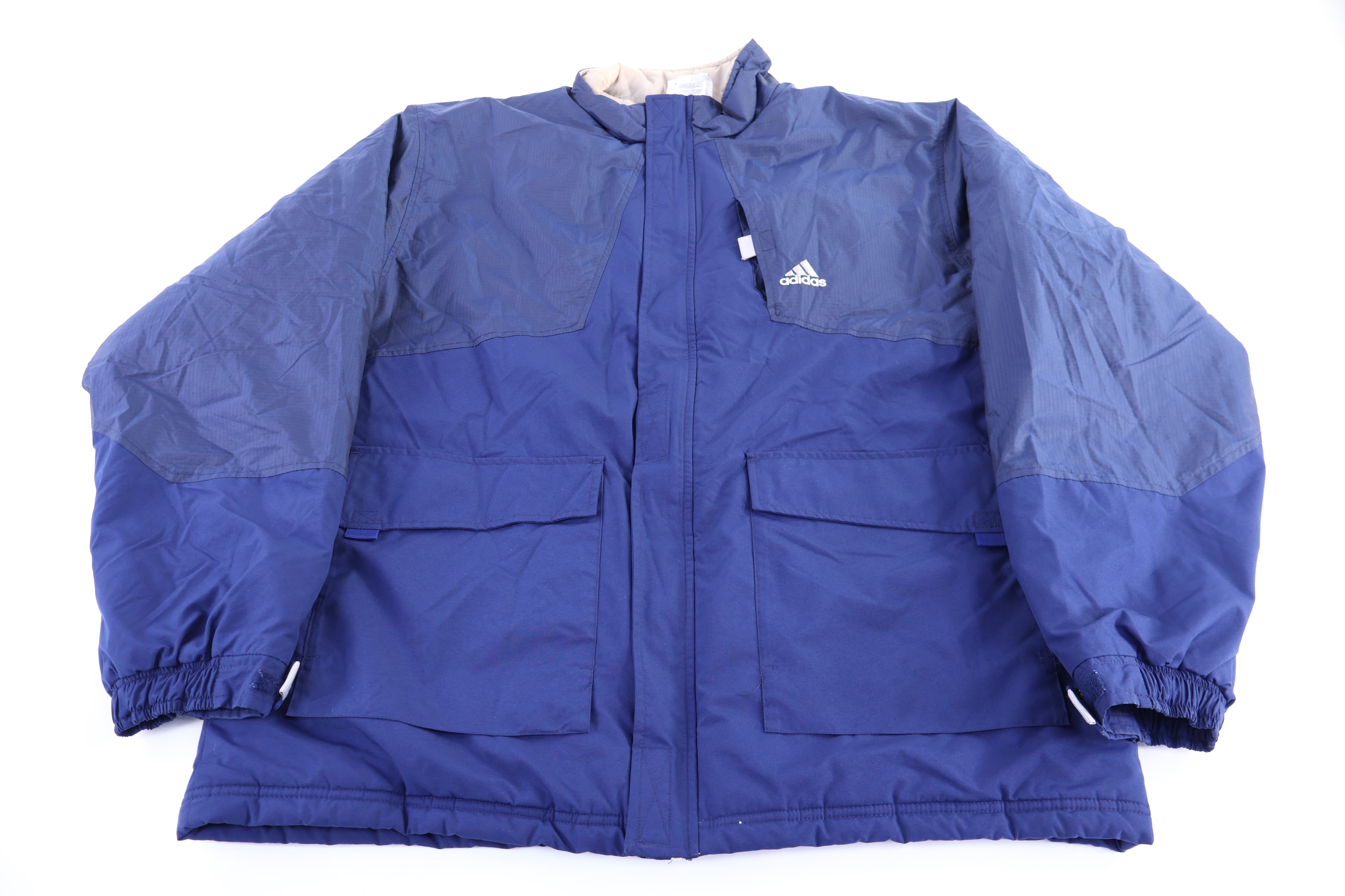 90's Adidas Embroidered Logo Blue Full Zip Jacket