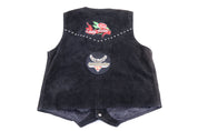 Women's Harley Davidson Black Suede Leather Biker Vest