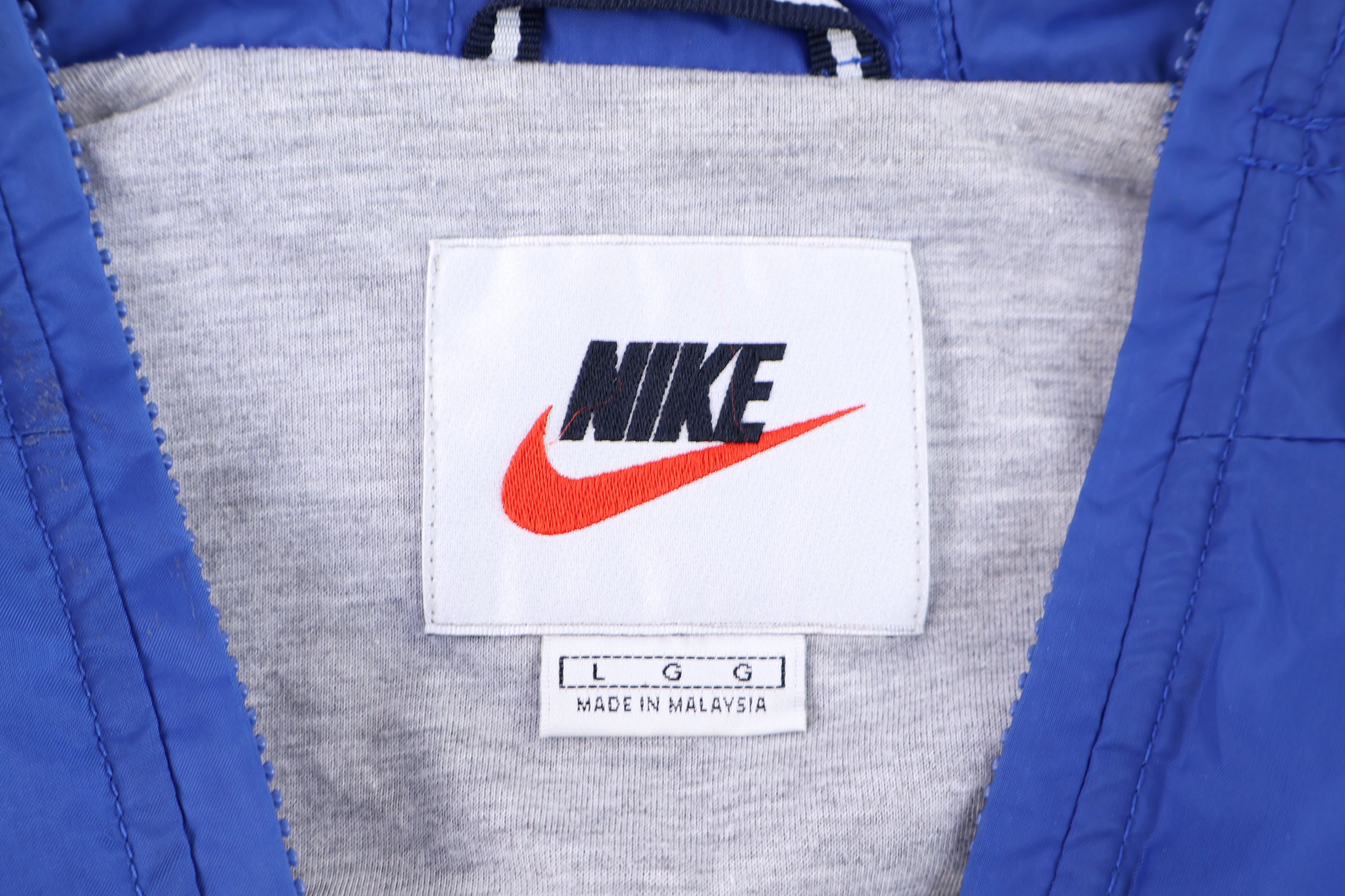 90's Nike Embroidered Logo Blue & White Full Zip Jacket