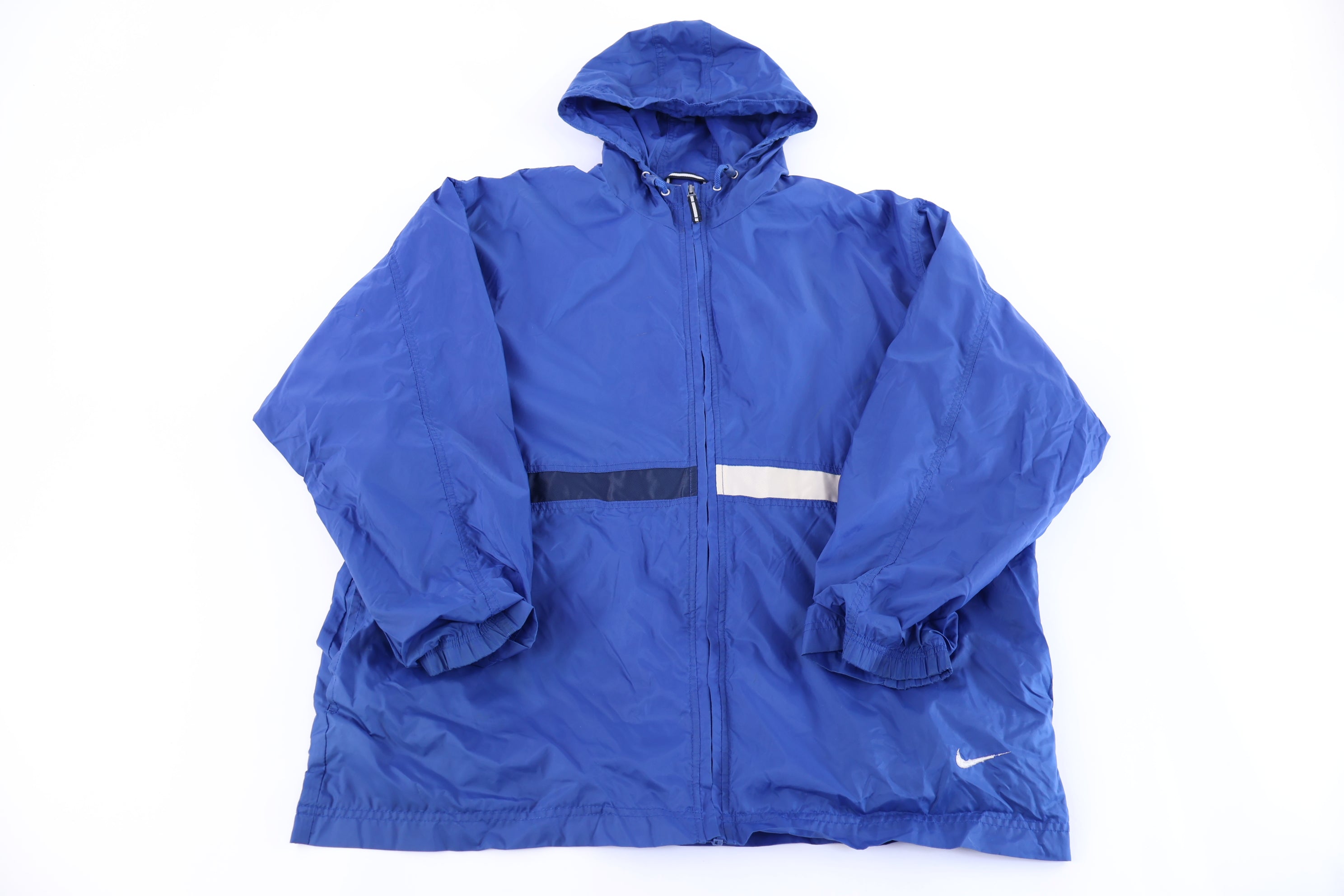 90's Nike Embroidered Logo Blue & White Full Zip Jacket