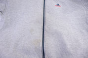 90's Adidas Embroidered Logo Blue & Grey Reversible Jacket