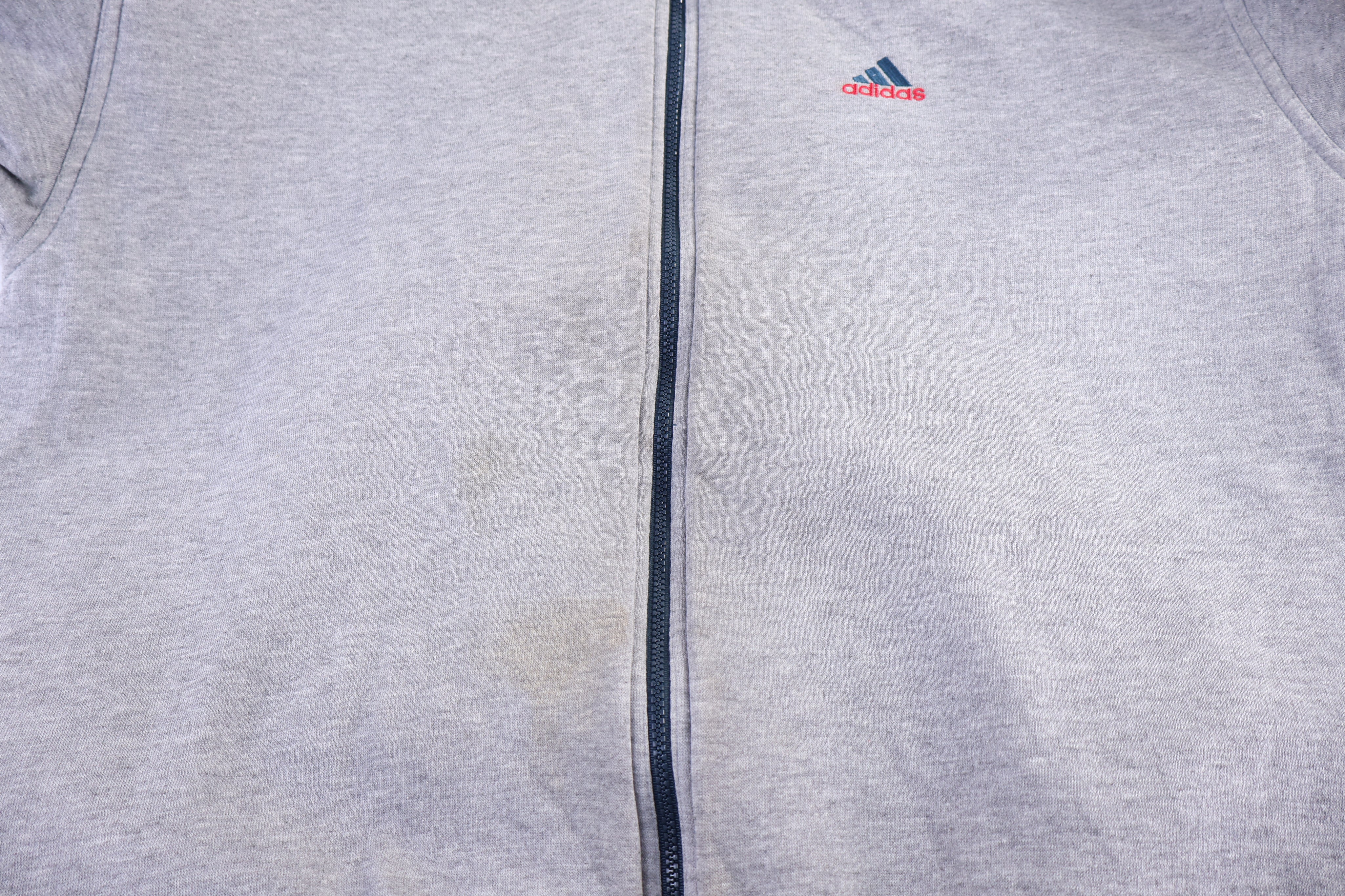 90's Adidas Embroidered Logo Blue & Grey Reversible Jacket