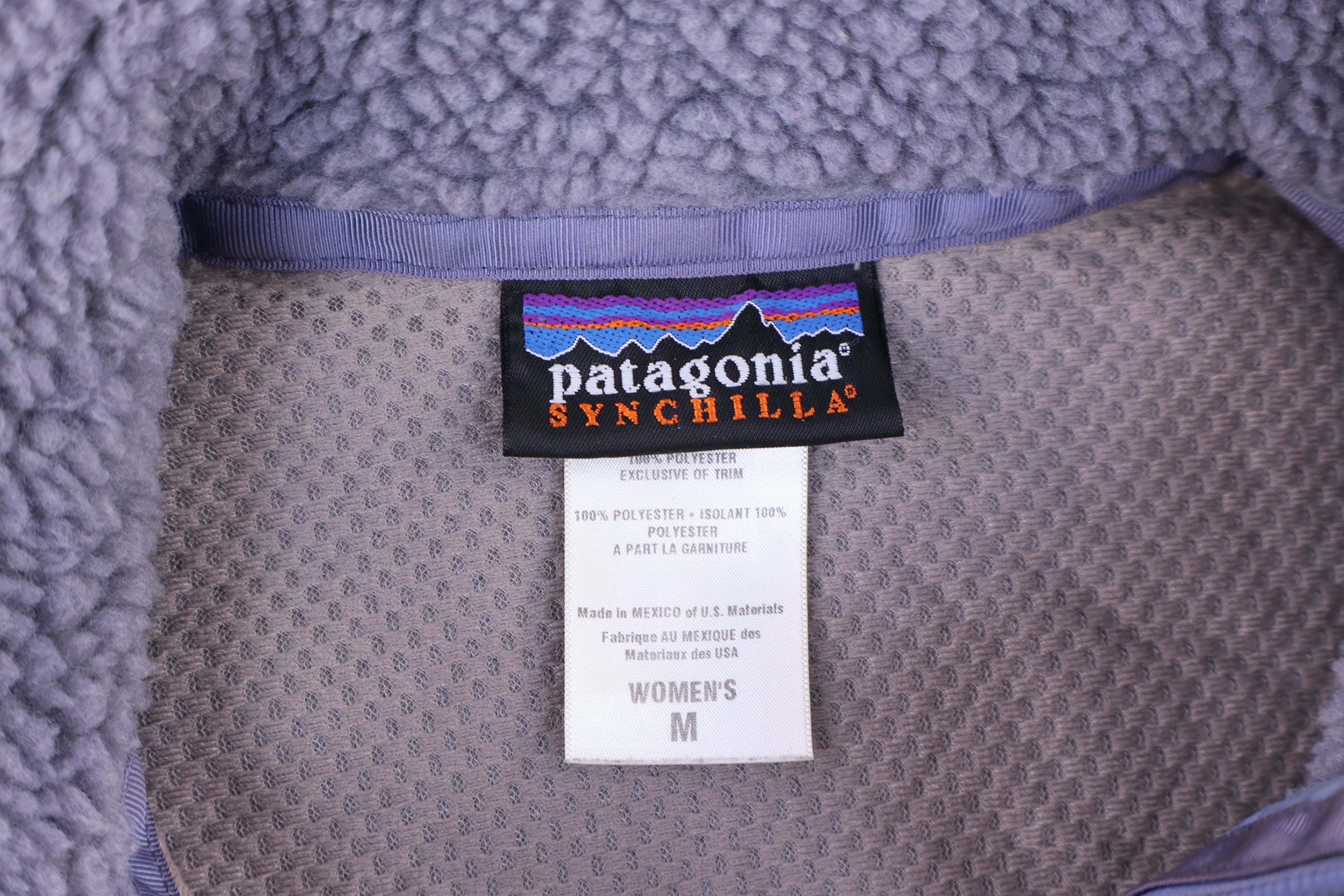 Women's Patagonia Synchilla Logo Patch Purple Fleece Jacket