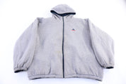 90's Adidas Embroidered Logo Blue & Grey Reversible Jacket