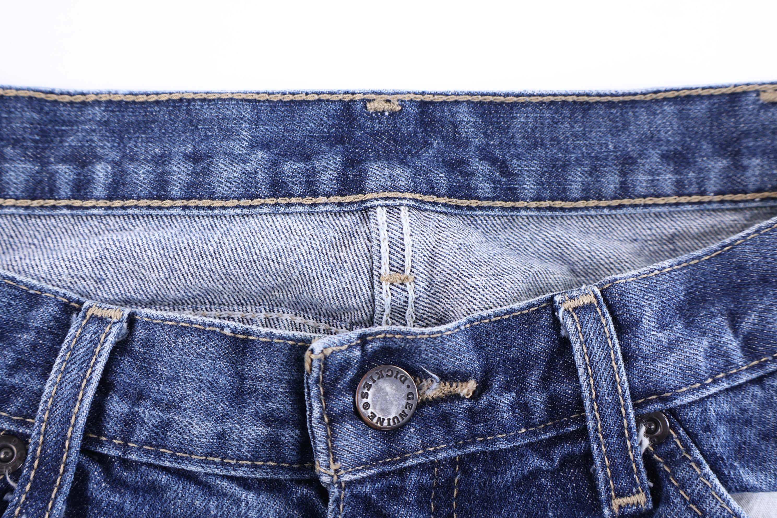 Dickies Logo Patch Dark Wash Denim Shorts