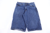 Dickies Logo Patch Dark Wash Denim Shorts