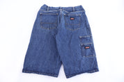 Dickies Logo Patch Dark Wash Denim Shorts