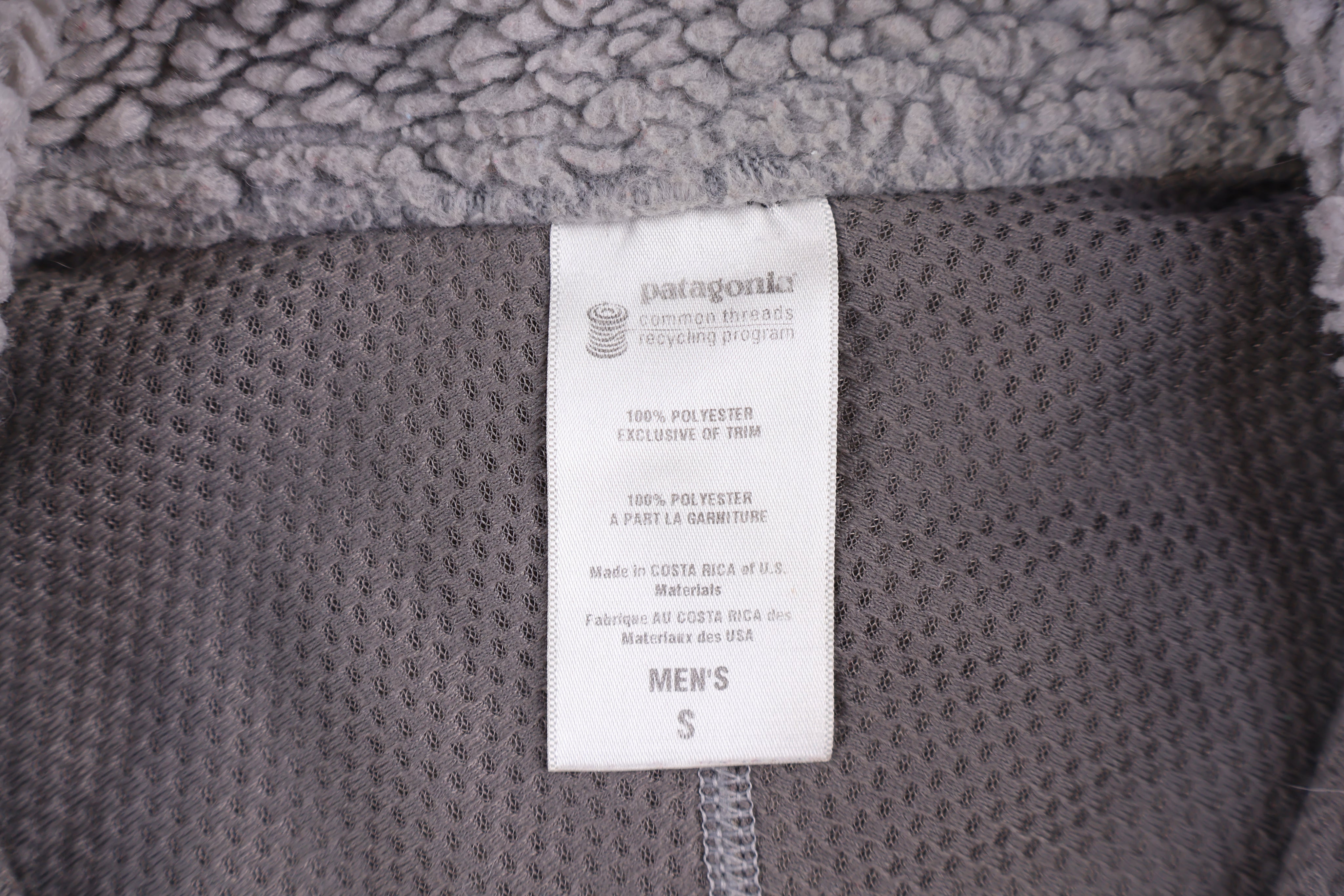 Patagonia Logo Patch Grey Sherpa Full Zip Jacket