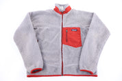 Patagonia Logo Patch Grey Sherpa Full Zip Jacket