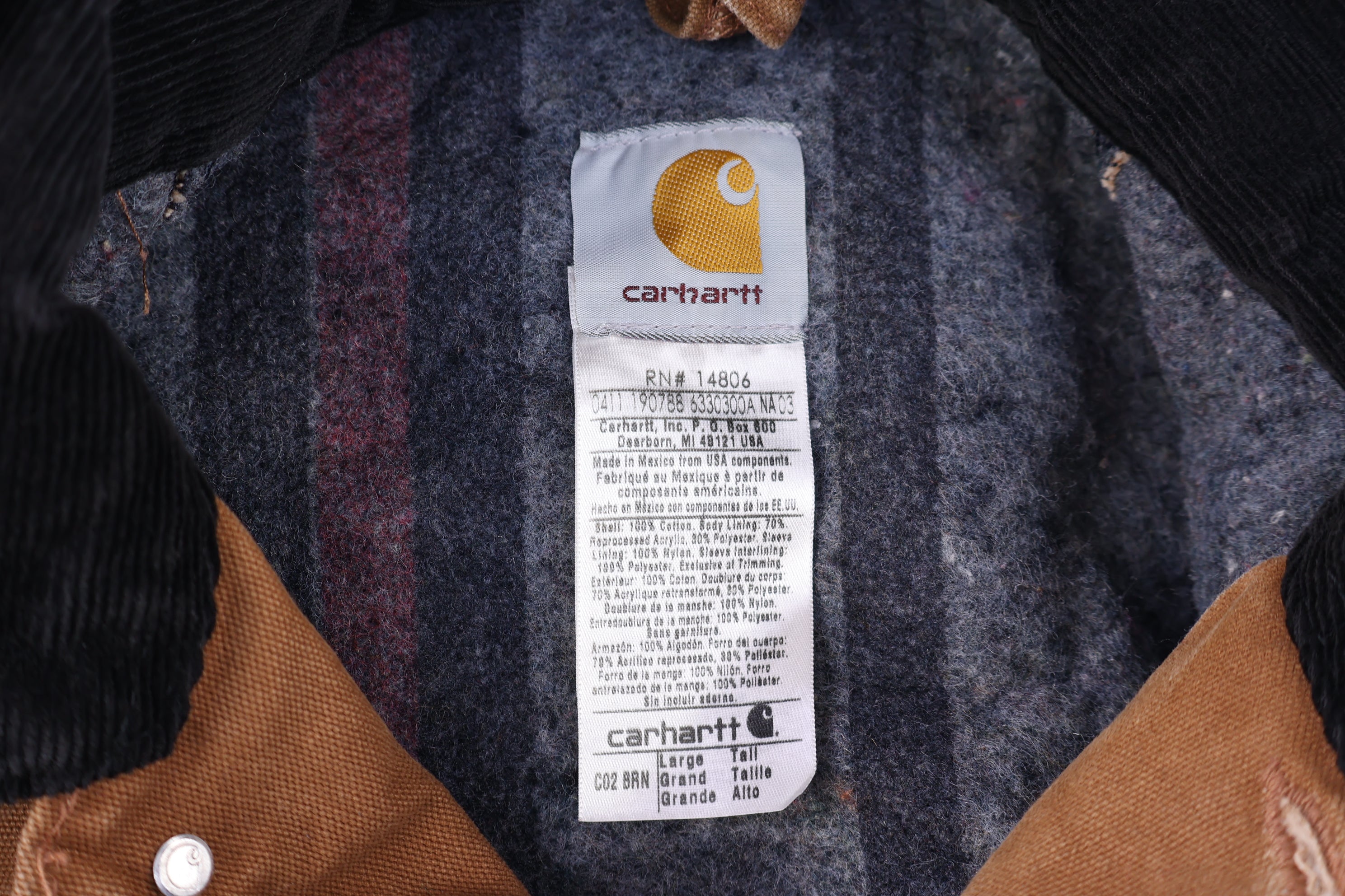 Carhartt Logo Patch Tan Blanket Lined Jacket