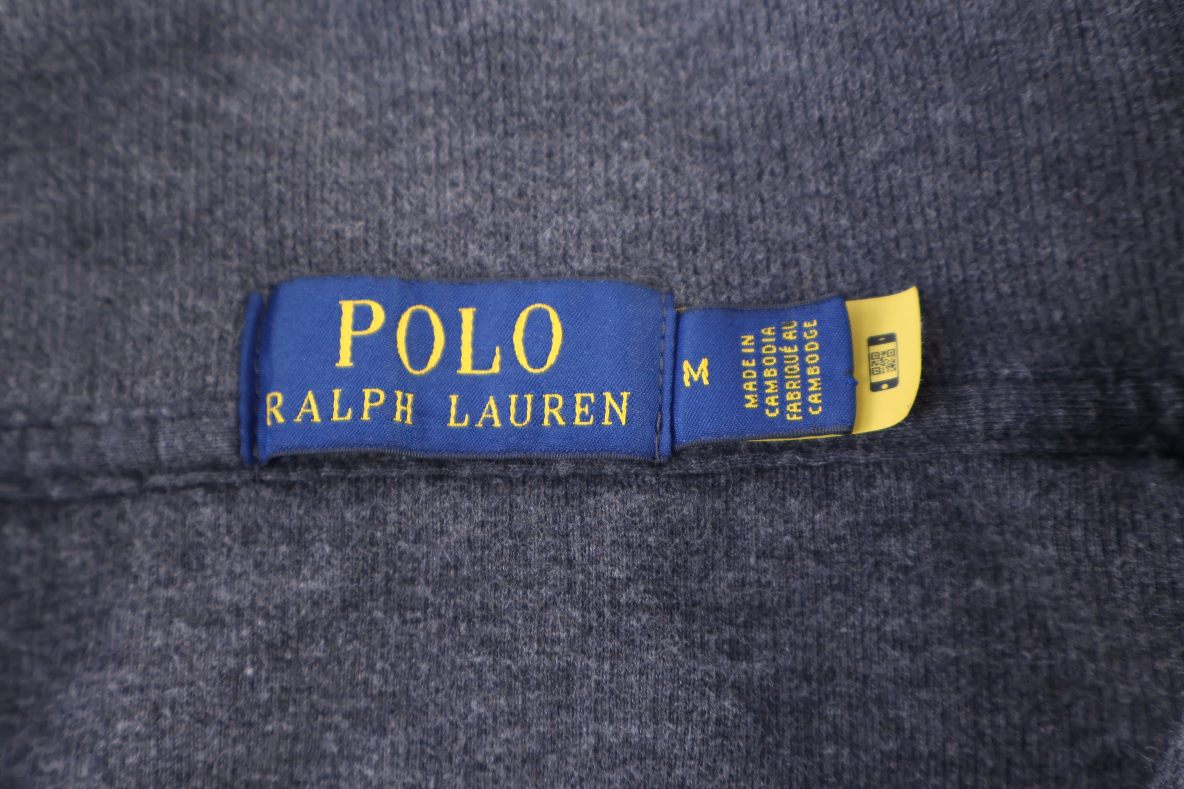 Polo Ralph Lauren Embroidered Logo Grey Quarter Zip Sweater