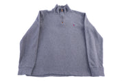 Polo Ralph Lauren Embroidered Logo Grey Quarter Zip Sweater