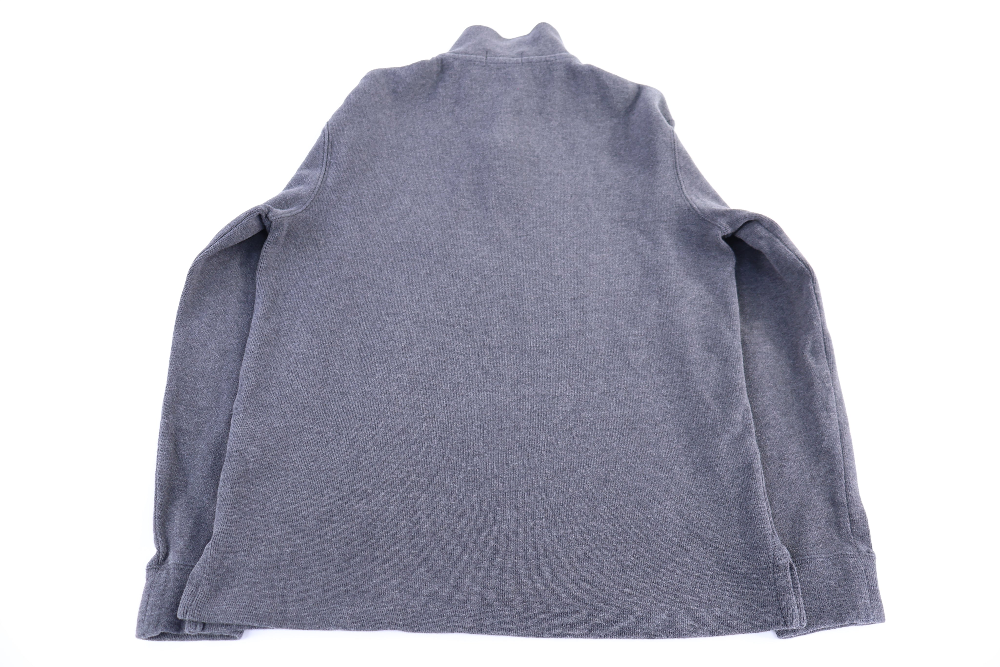 Polo Ralph Lauren Embroidered Logo Grey Quarter Zip Sweater