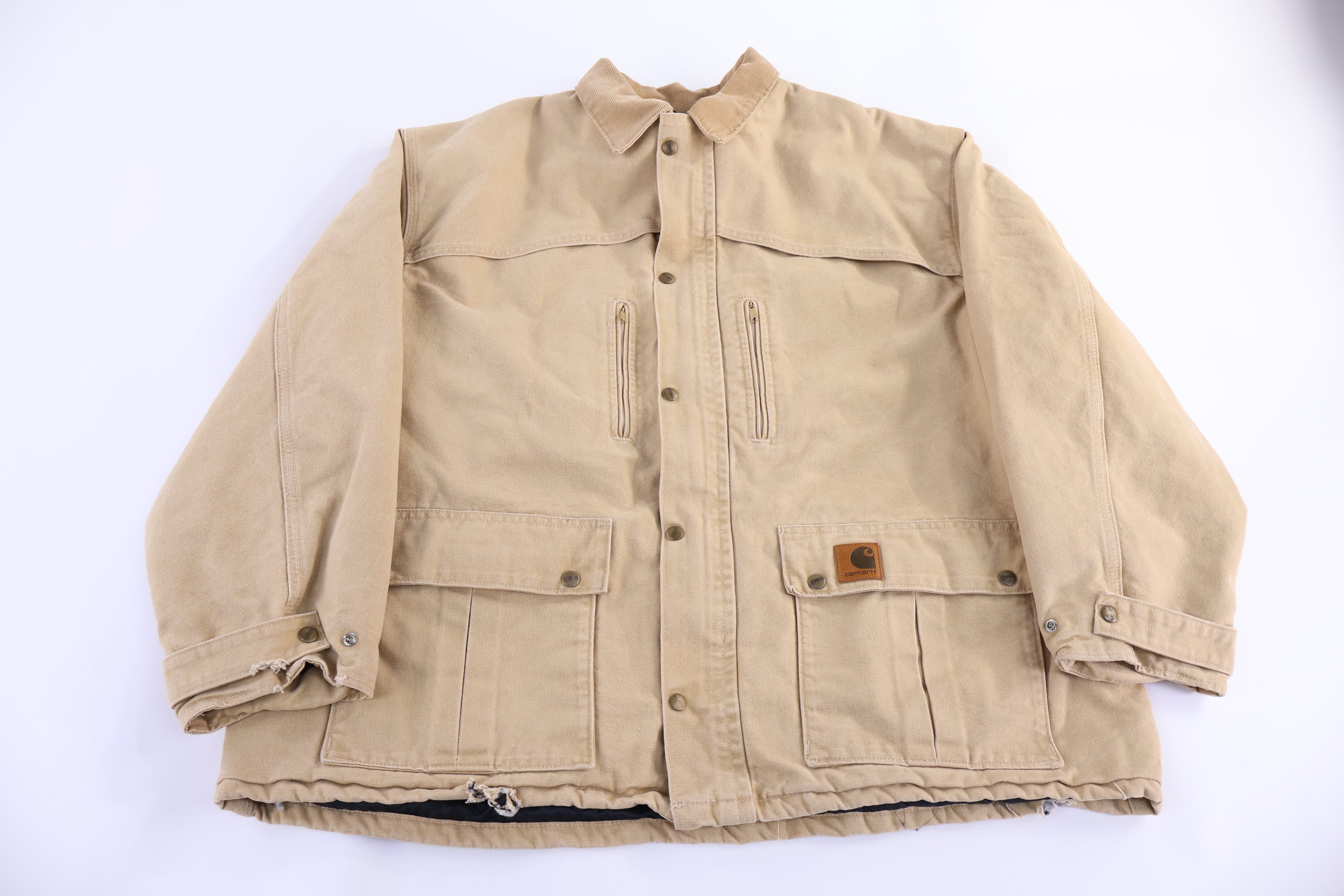 Carhartt Logo Patch Tan Full Zip Jacket