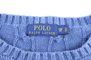 Polo Ralph Lauren Embroidered Logo Blue Cable Knit Sweater