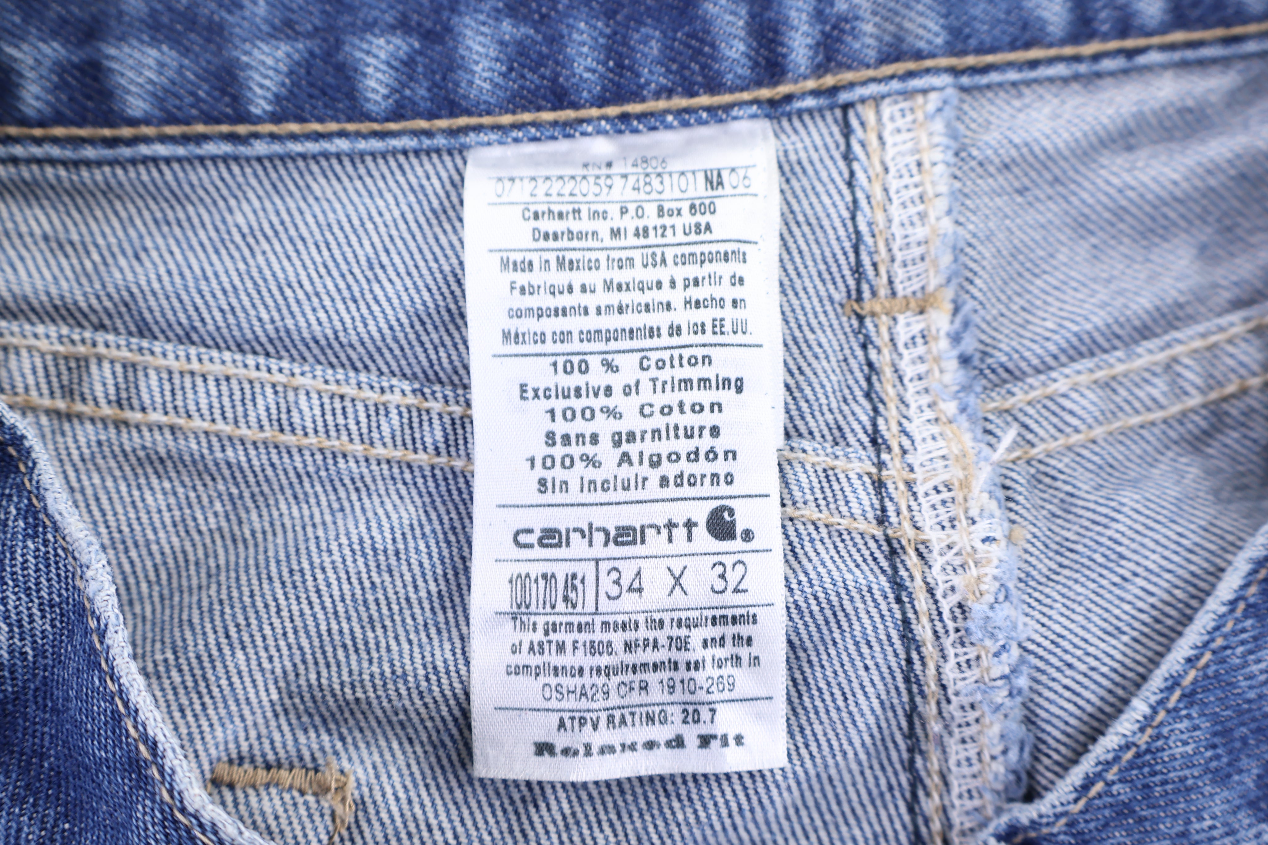 Carhartt Logo Patch Denim Double Knee Pants