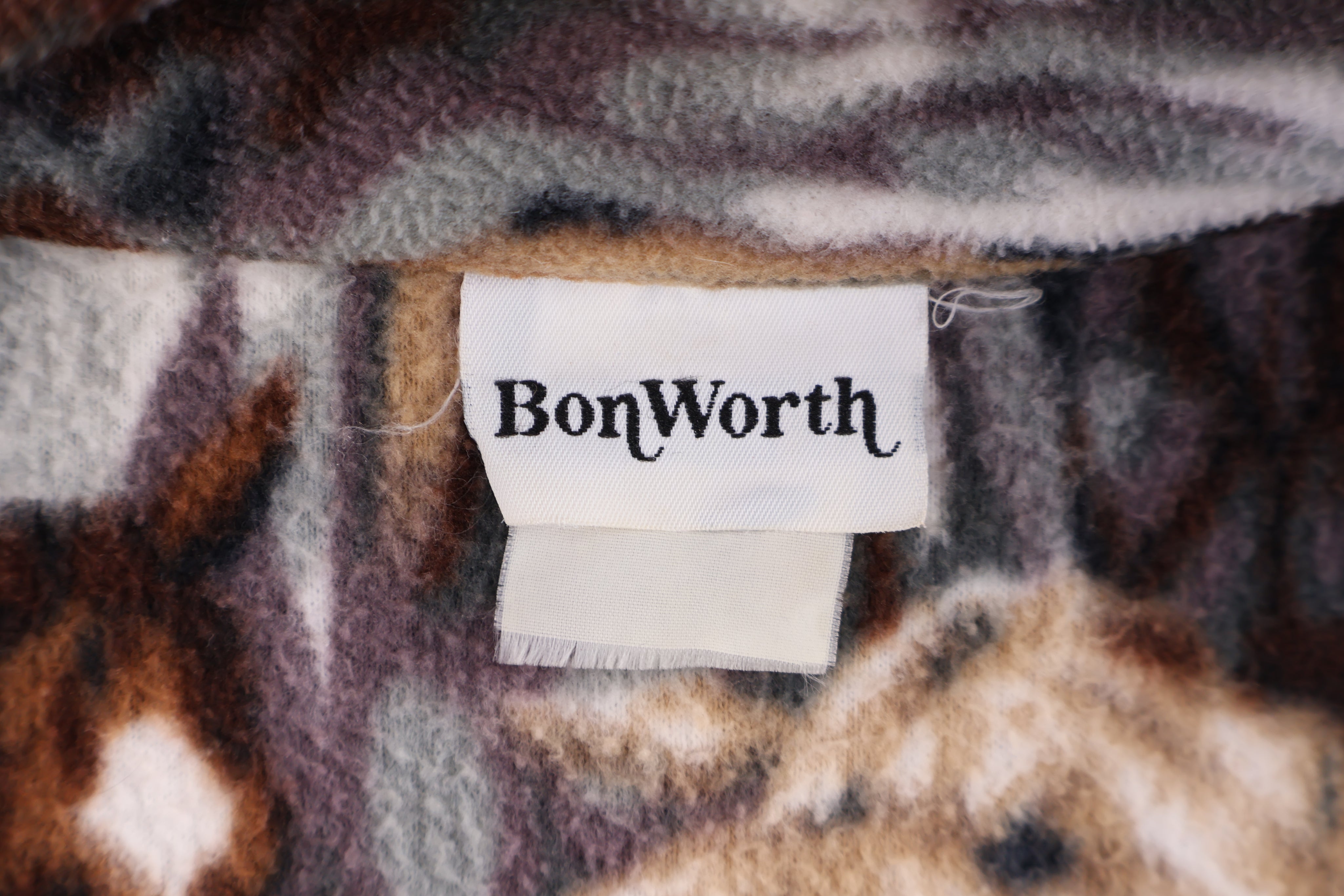 90's Bon Worth Horse All Over Graphic Fleece Sweater