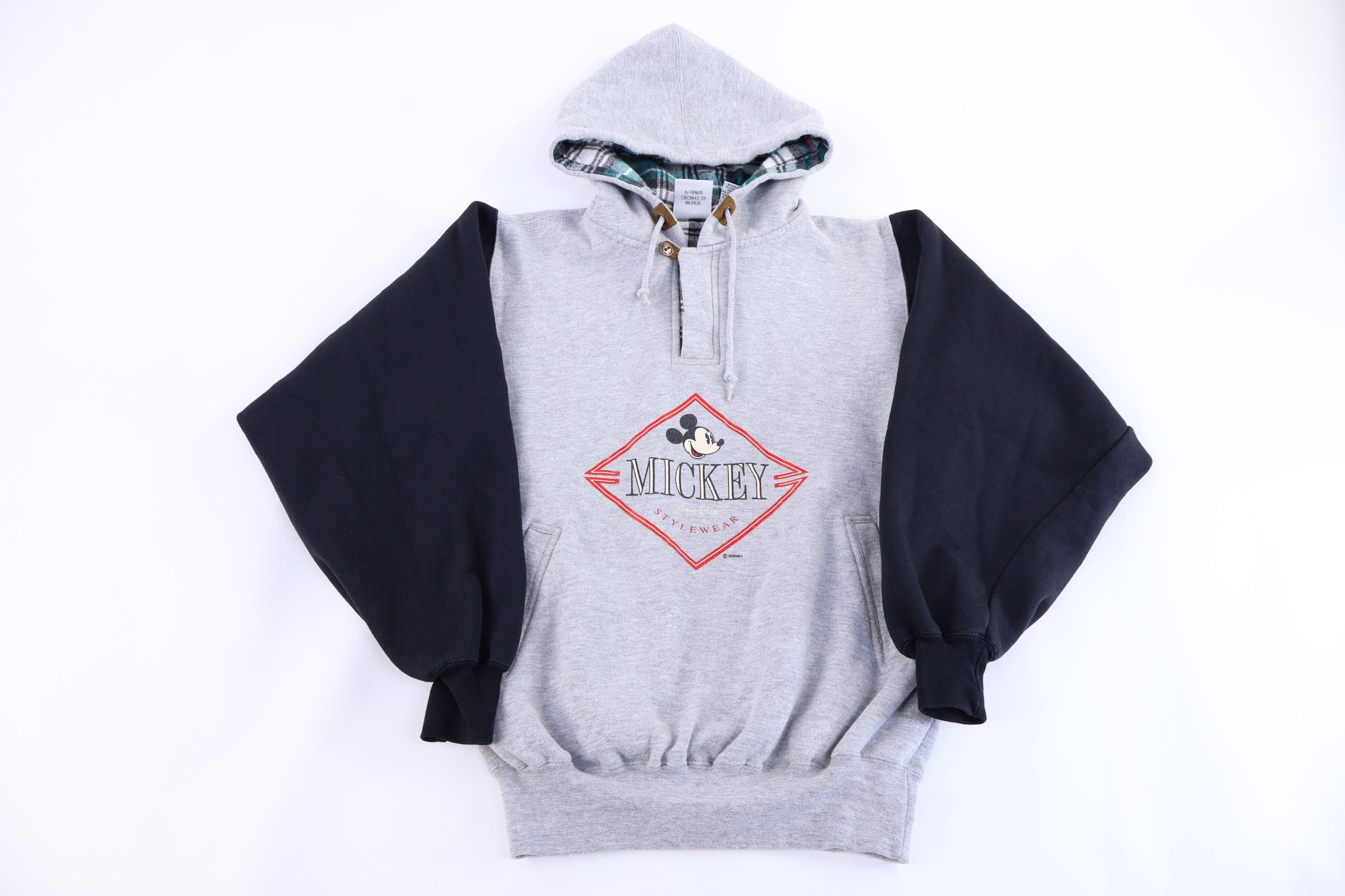 90's Mickey & Co Black & Grey Pullover Hoodie