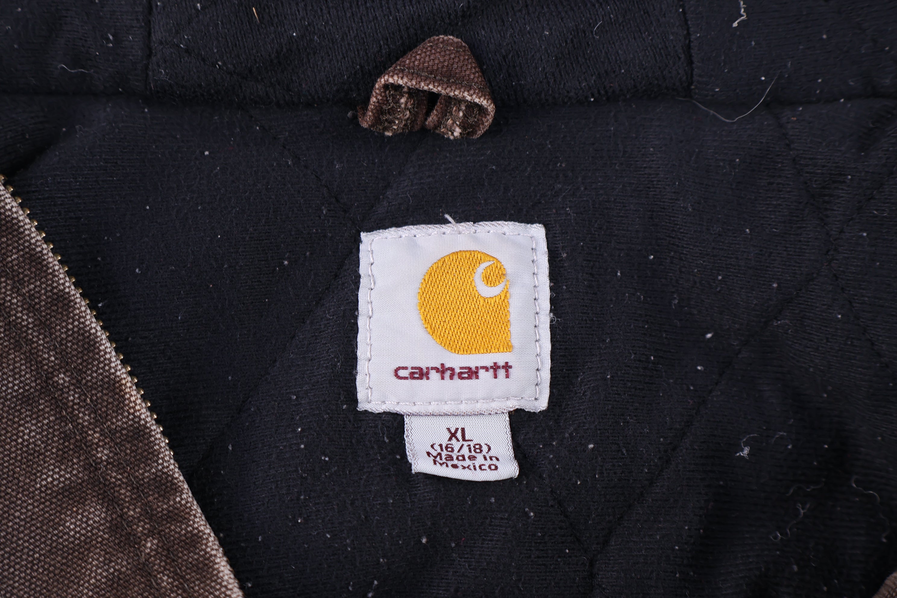 Women's Carhartt Logo Patch Brown Full Zip Jacket