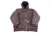Women's Carhartt Logo Patch Brown Full Zip Jacket