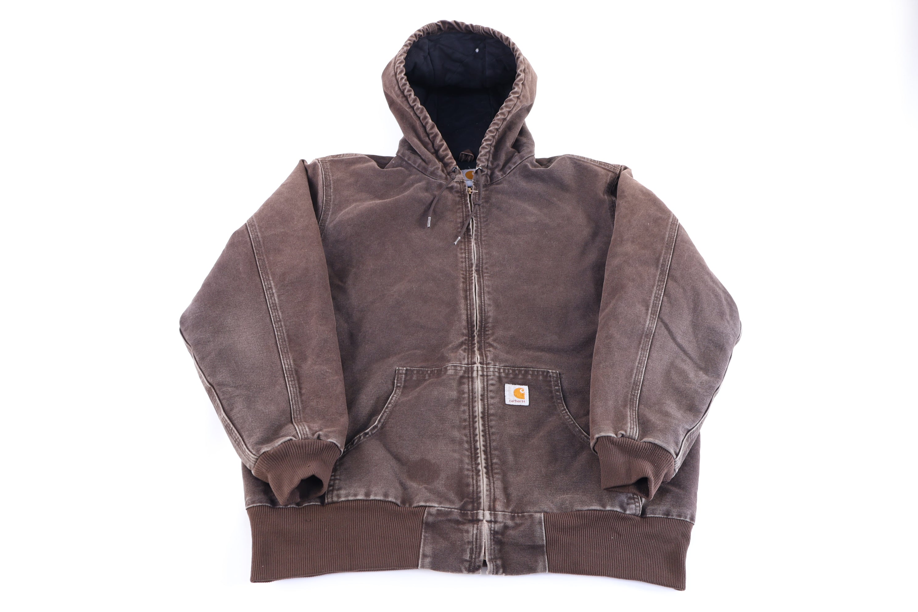 Women's Carhartt Logo Patch Brown Full Zip Jacket