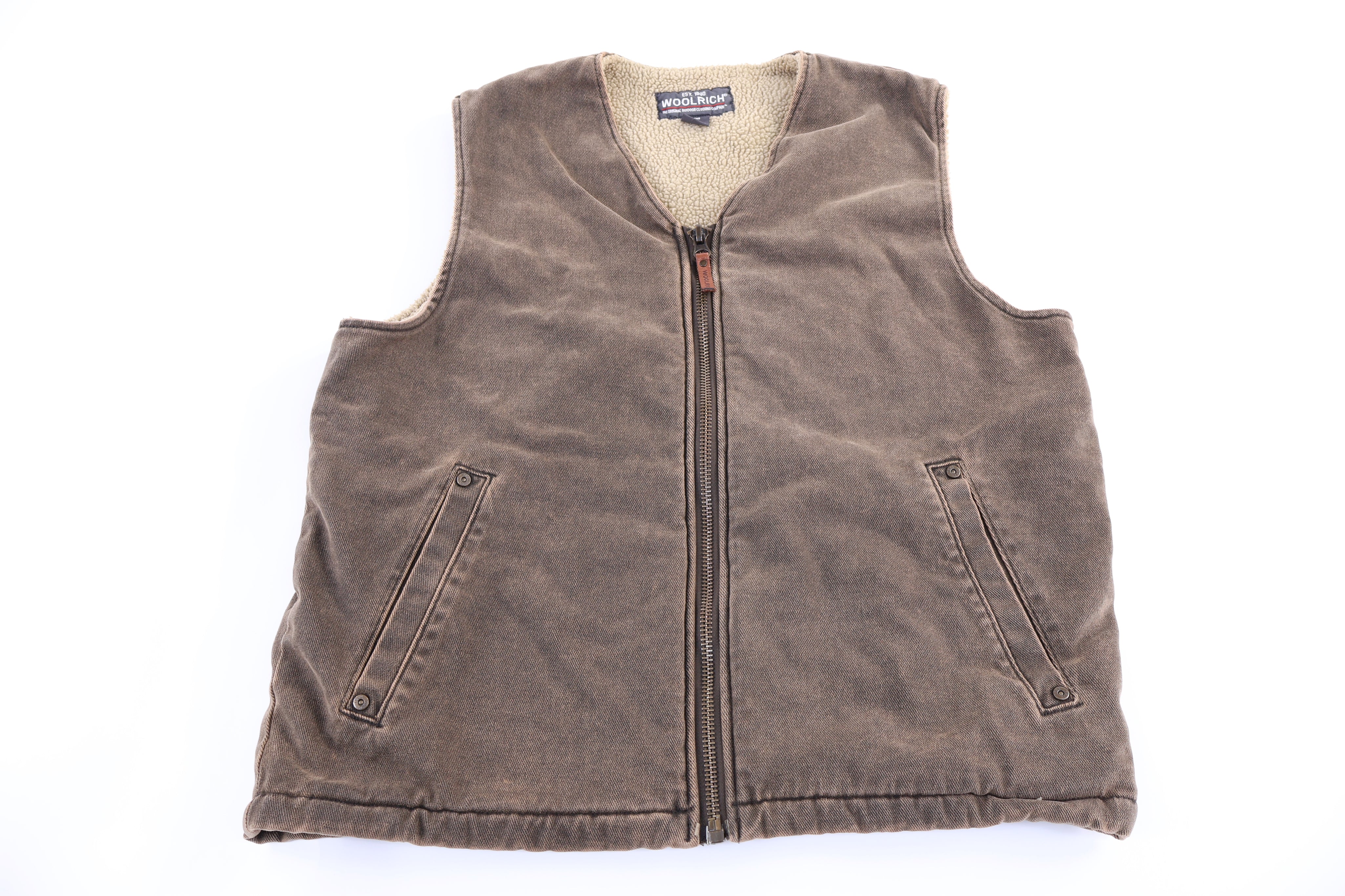 Vintage Woolrich Full Zip Sherpa Lined Vest