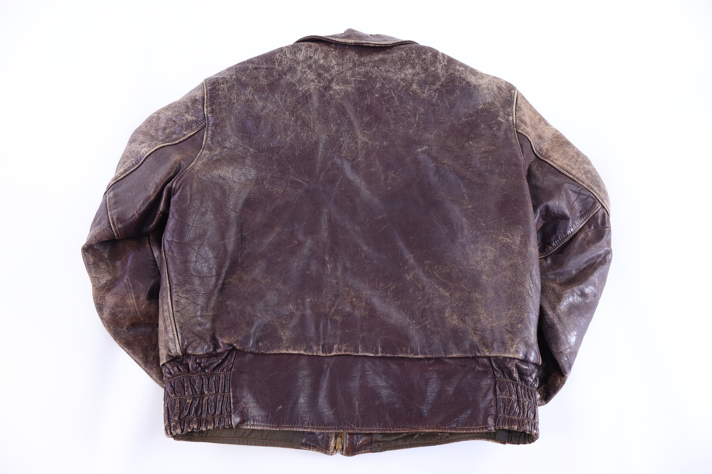 1940’s Timme Alpaca Pile Brown Horse Hide Leather Jacket