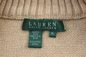 Women's Ralph Lauren Beige Full Zip Sweater
