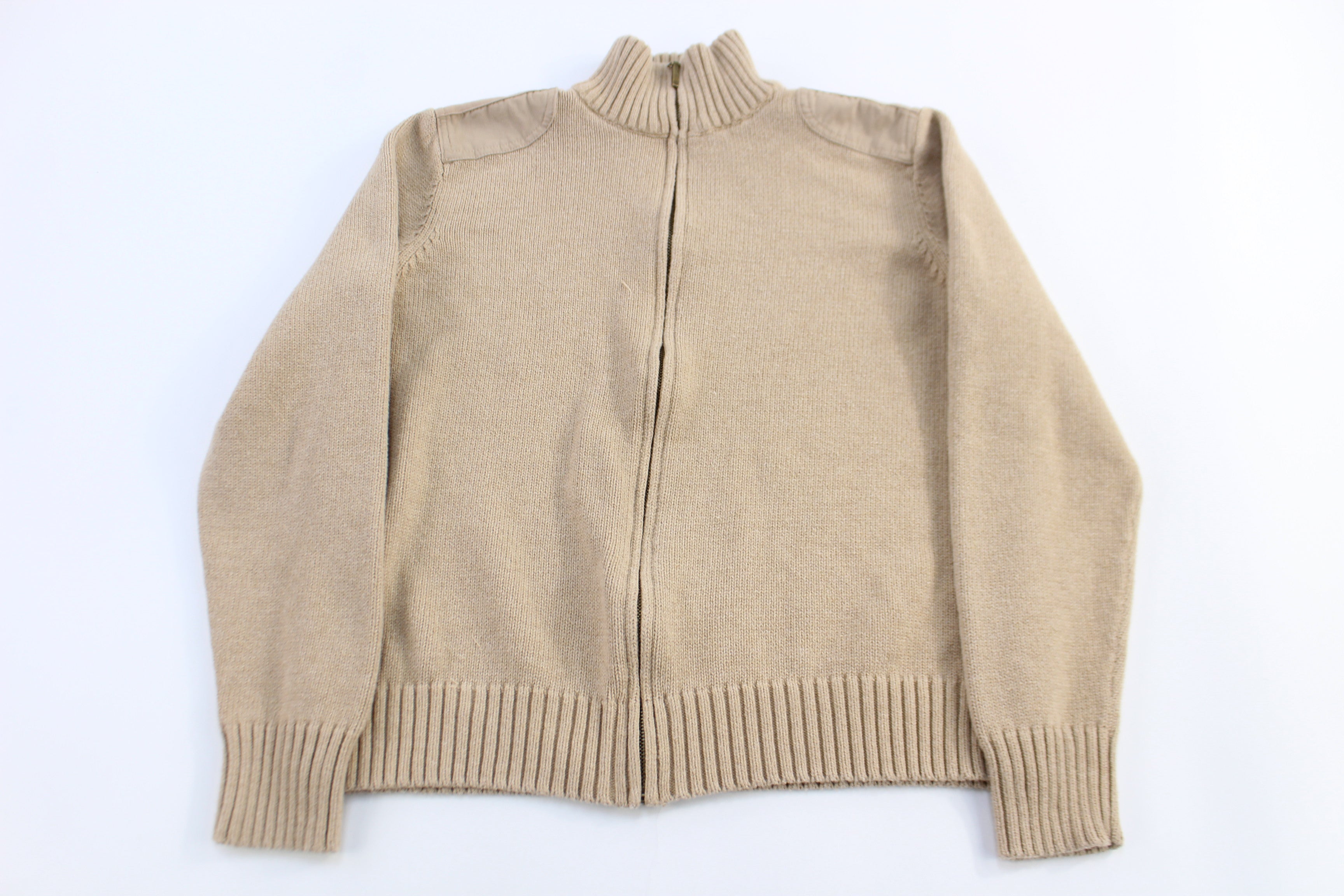 Women's Ralph Lauren Beige Full Zip Sweater