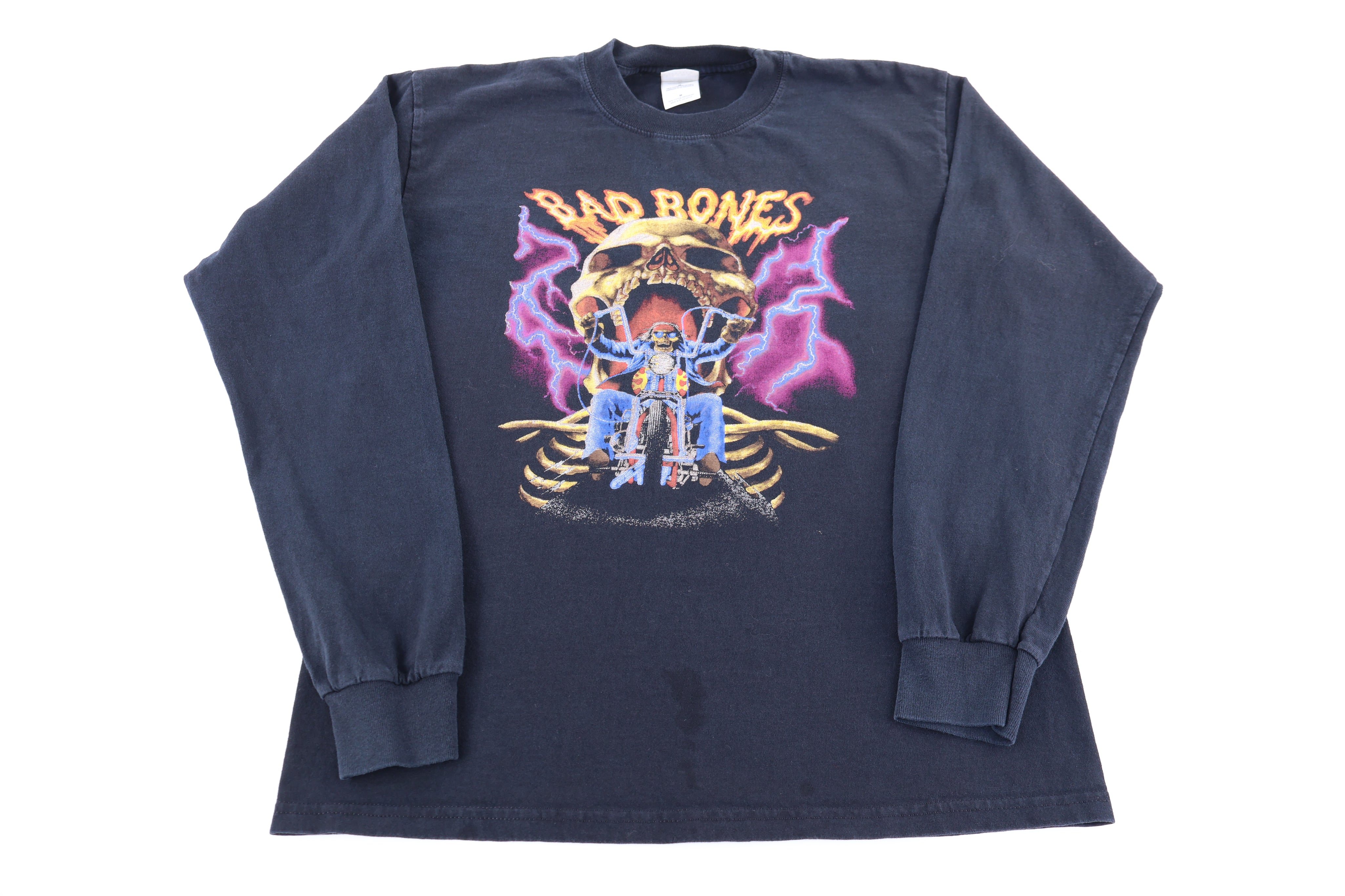 90's Bad Bones Spend Time Behind Bars Biker LS T-shirt