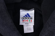 90's Adidas Embroidered Logo Black & White Pullover Hoodie