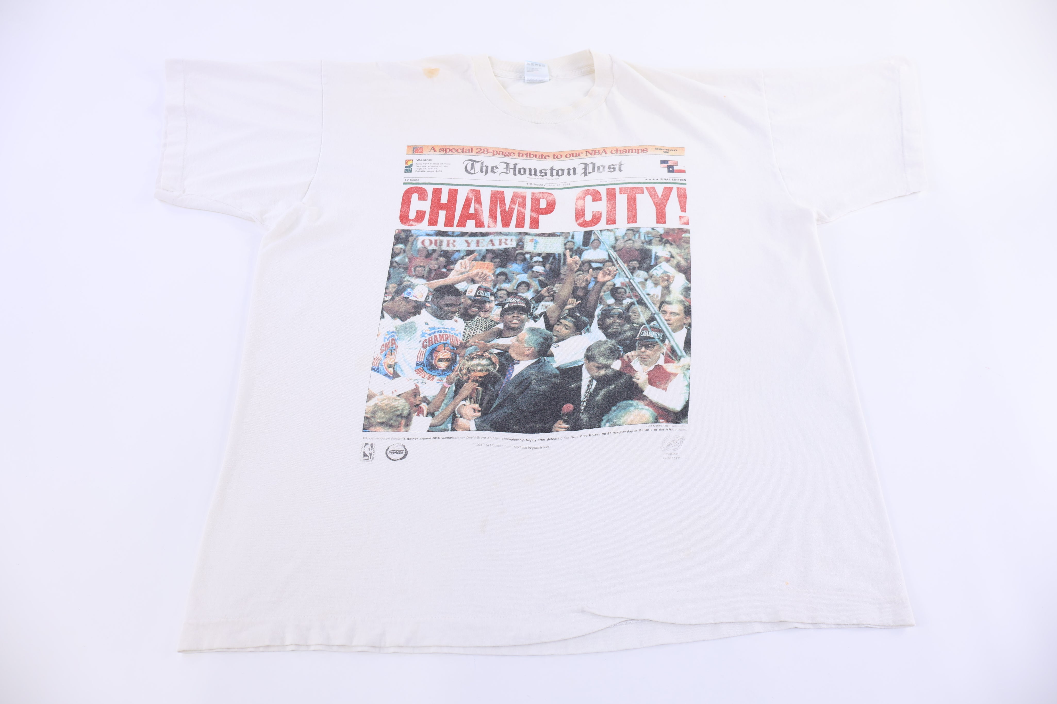 1994 The Houston Post Houston Rocket Basketball T-shirt