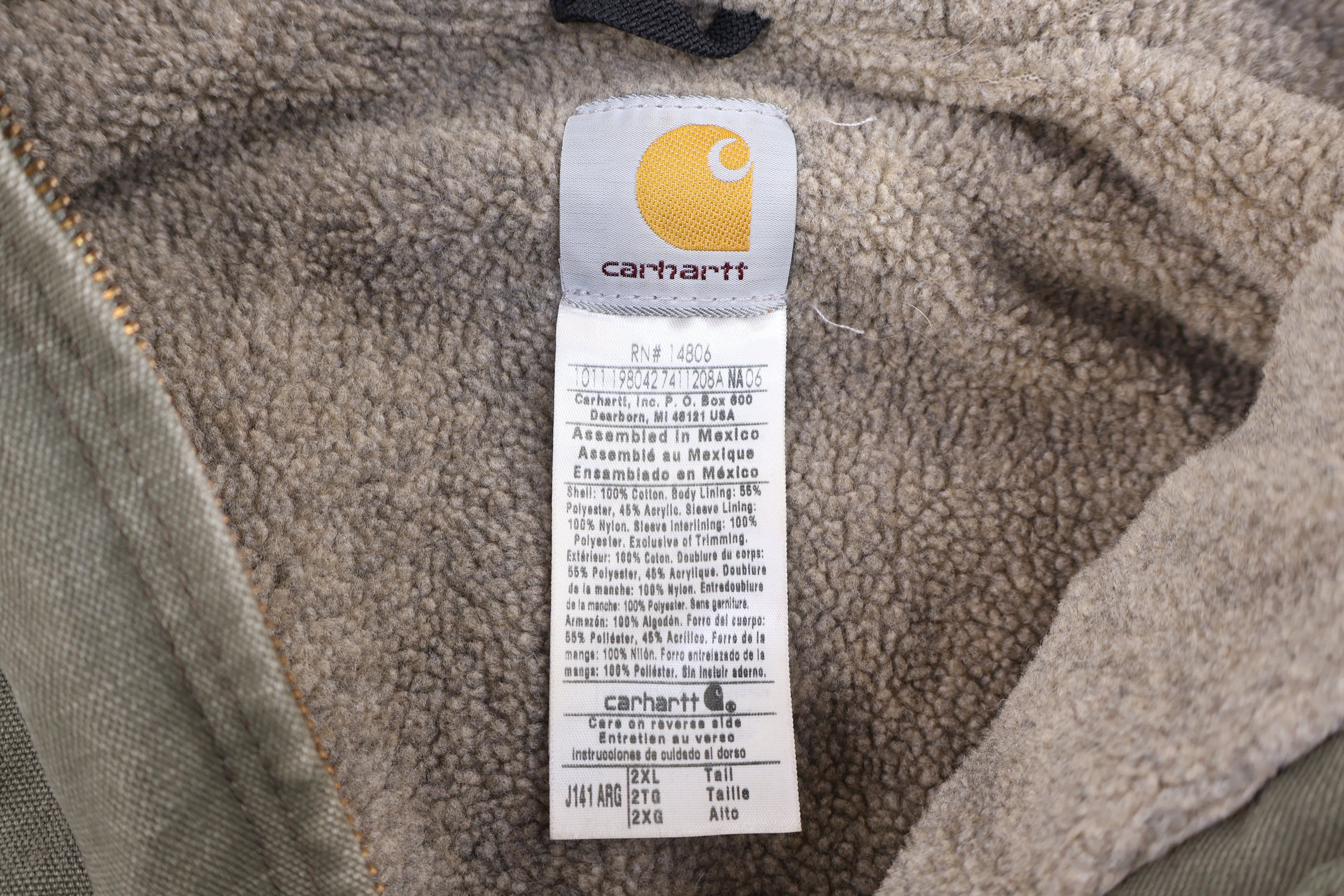 Carhartt Logo Patch Green Full Zip Jacket