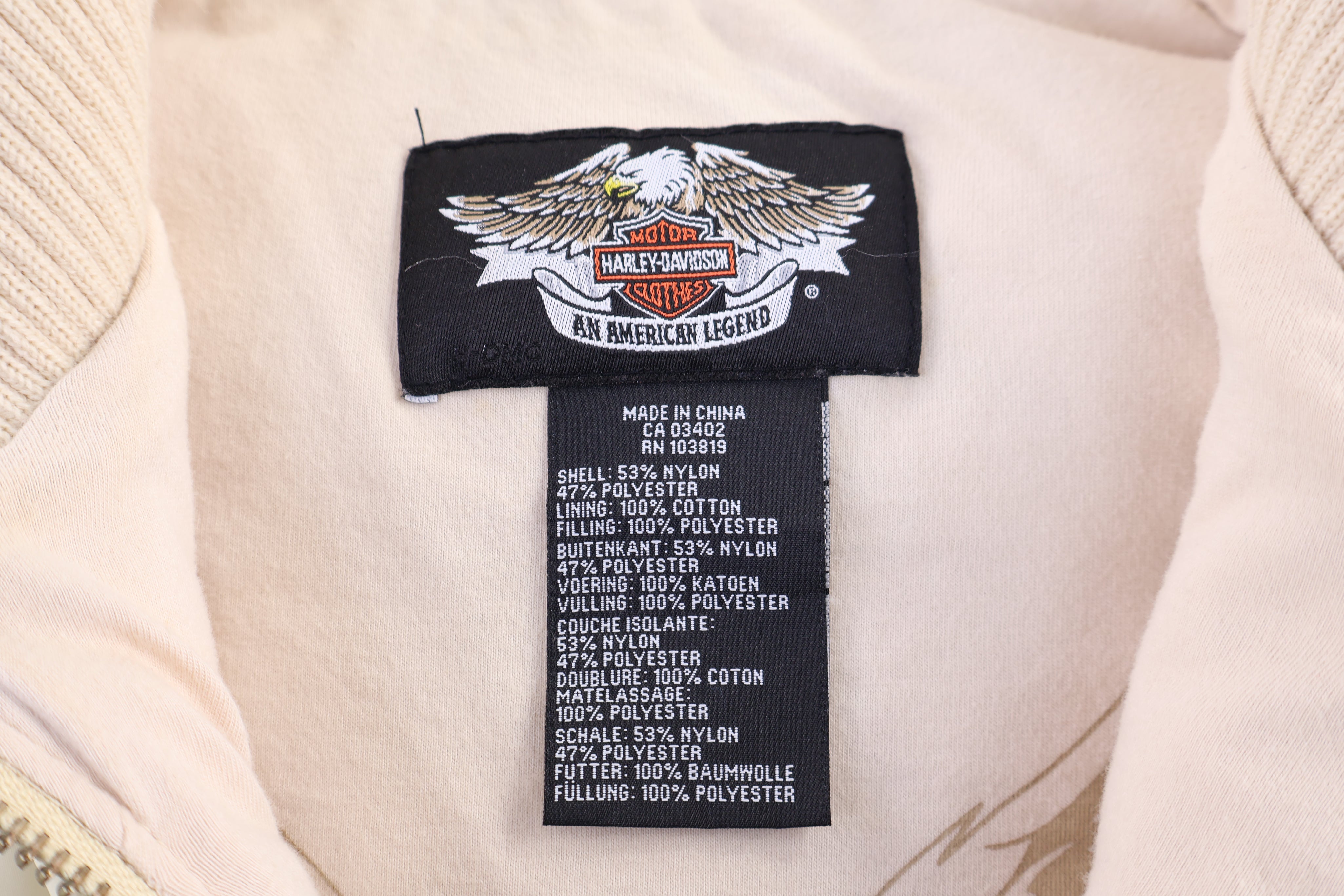 Women's Harley Davidson Motorcycles Full Zip Puffer Vest