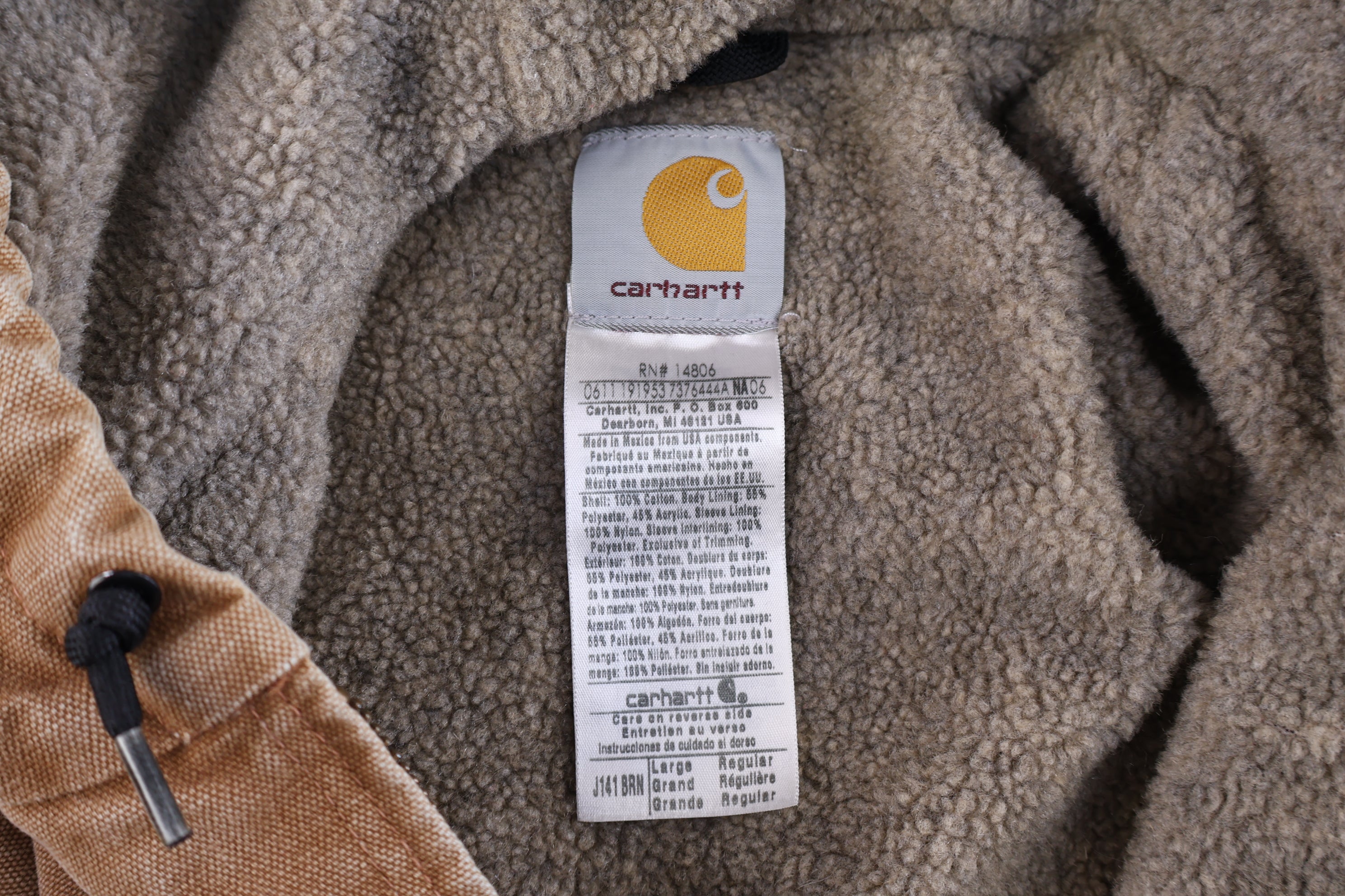 Carhartt Logo Patch Sherpa Lined Full Zip Jacket