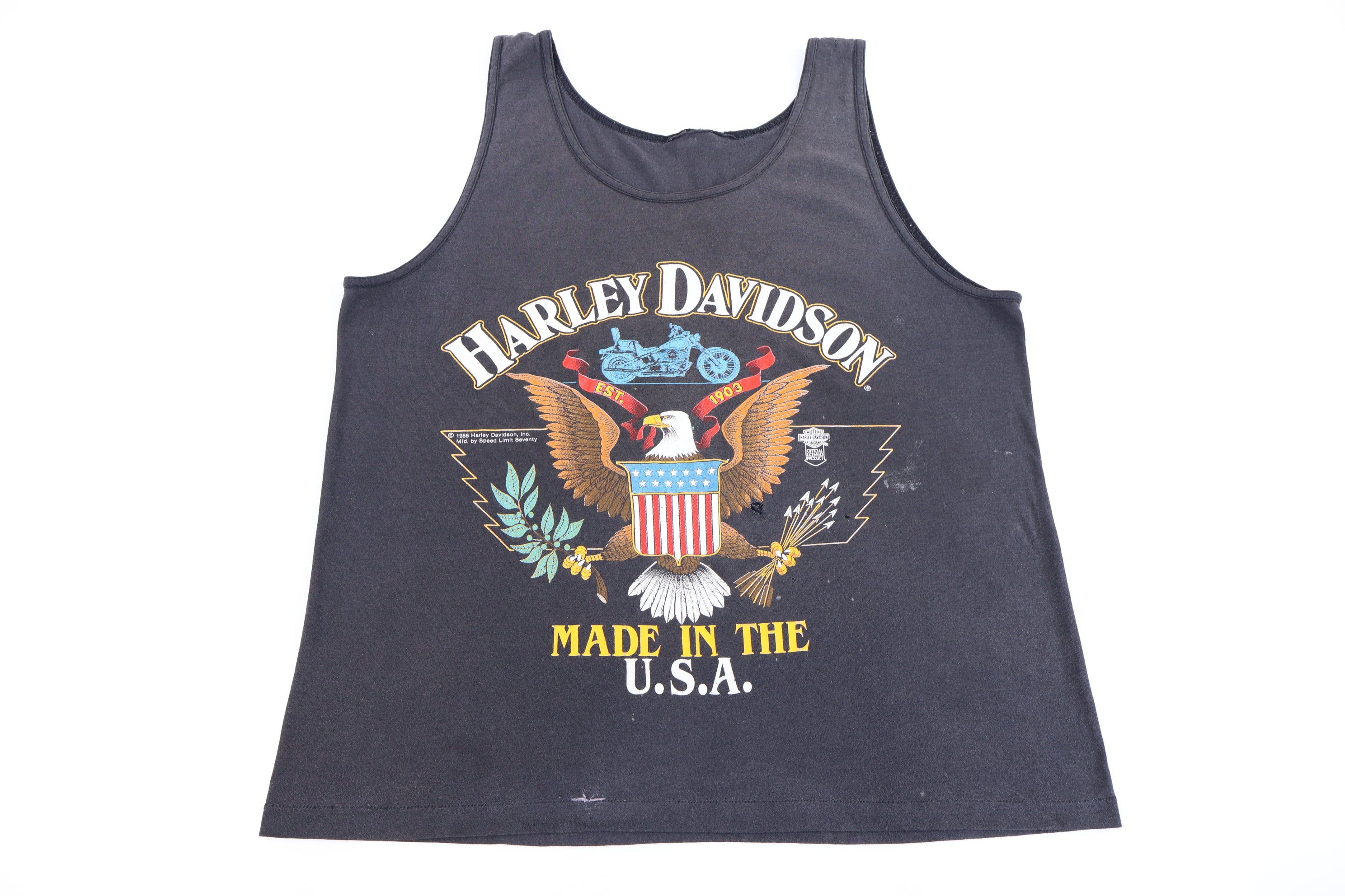 1988 Harley Davidson Motorcycles Made In The USA Tank Top