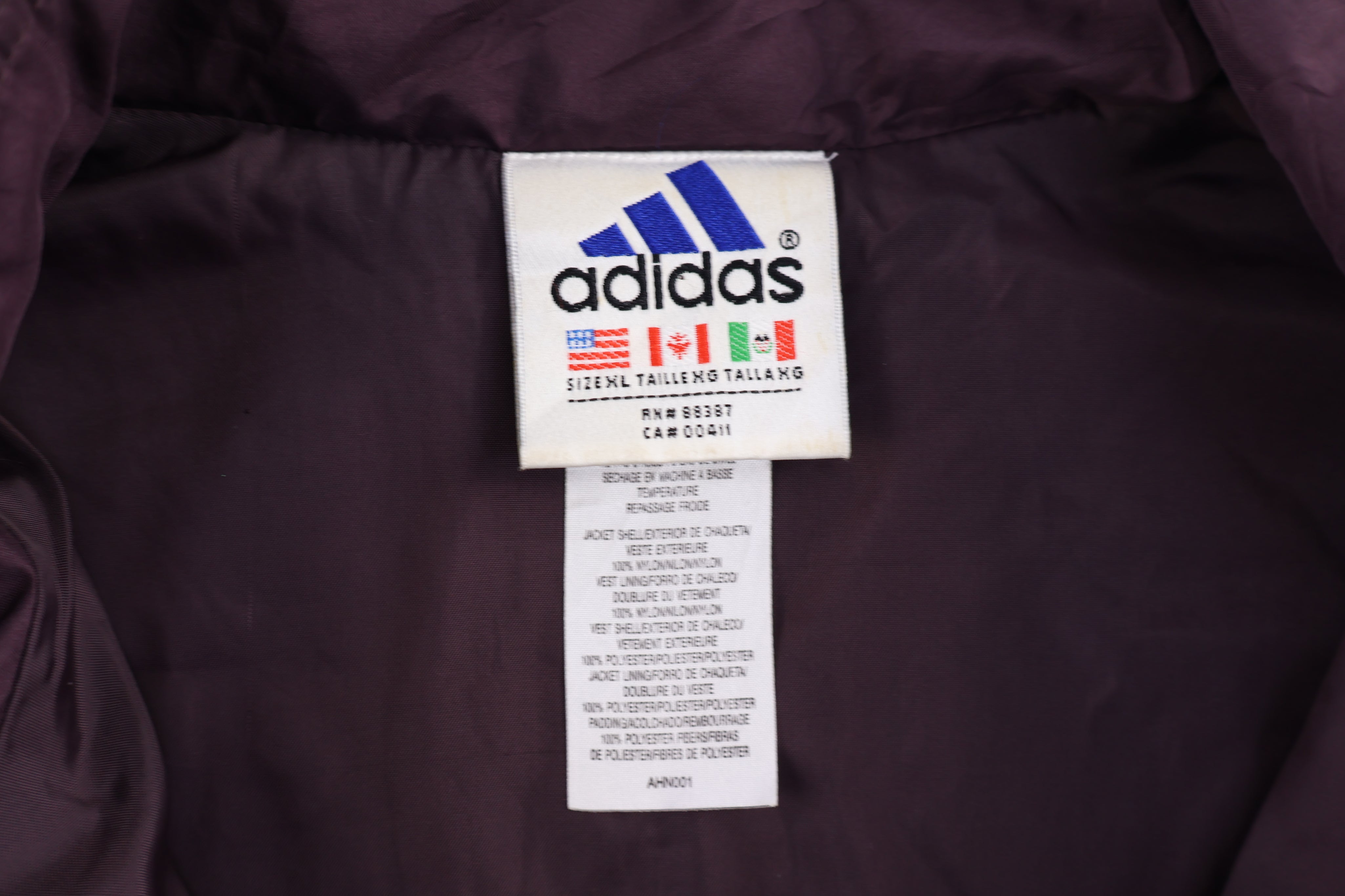 90's Adidas Embroidered Logo Purple Full Zip Vest