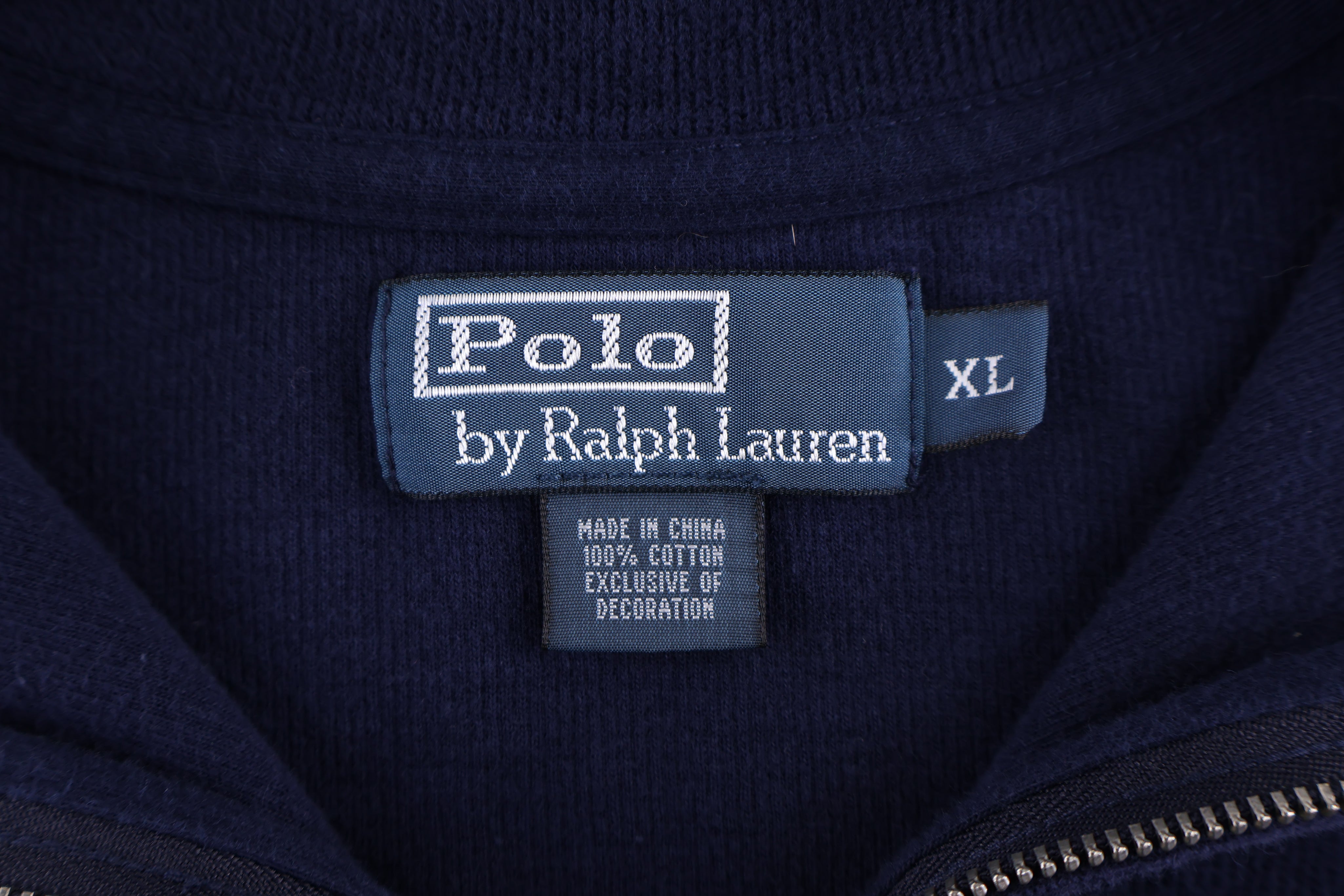 Polo by Ralph Lauren Embroidered Logo Blue Quarter Zip Sweater