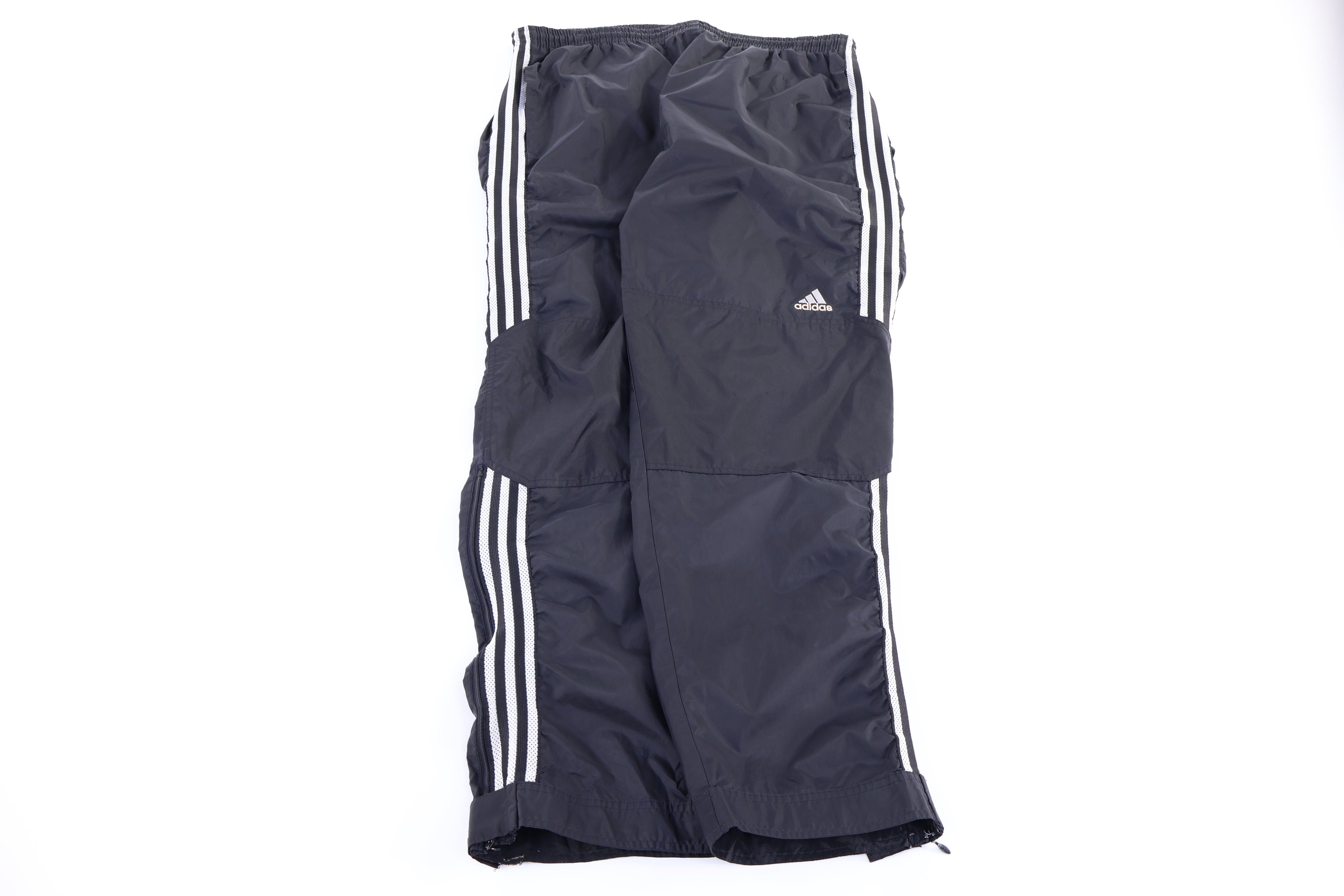 90's Adidas Embroidered Logo Black & White Track Pants