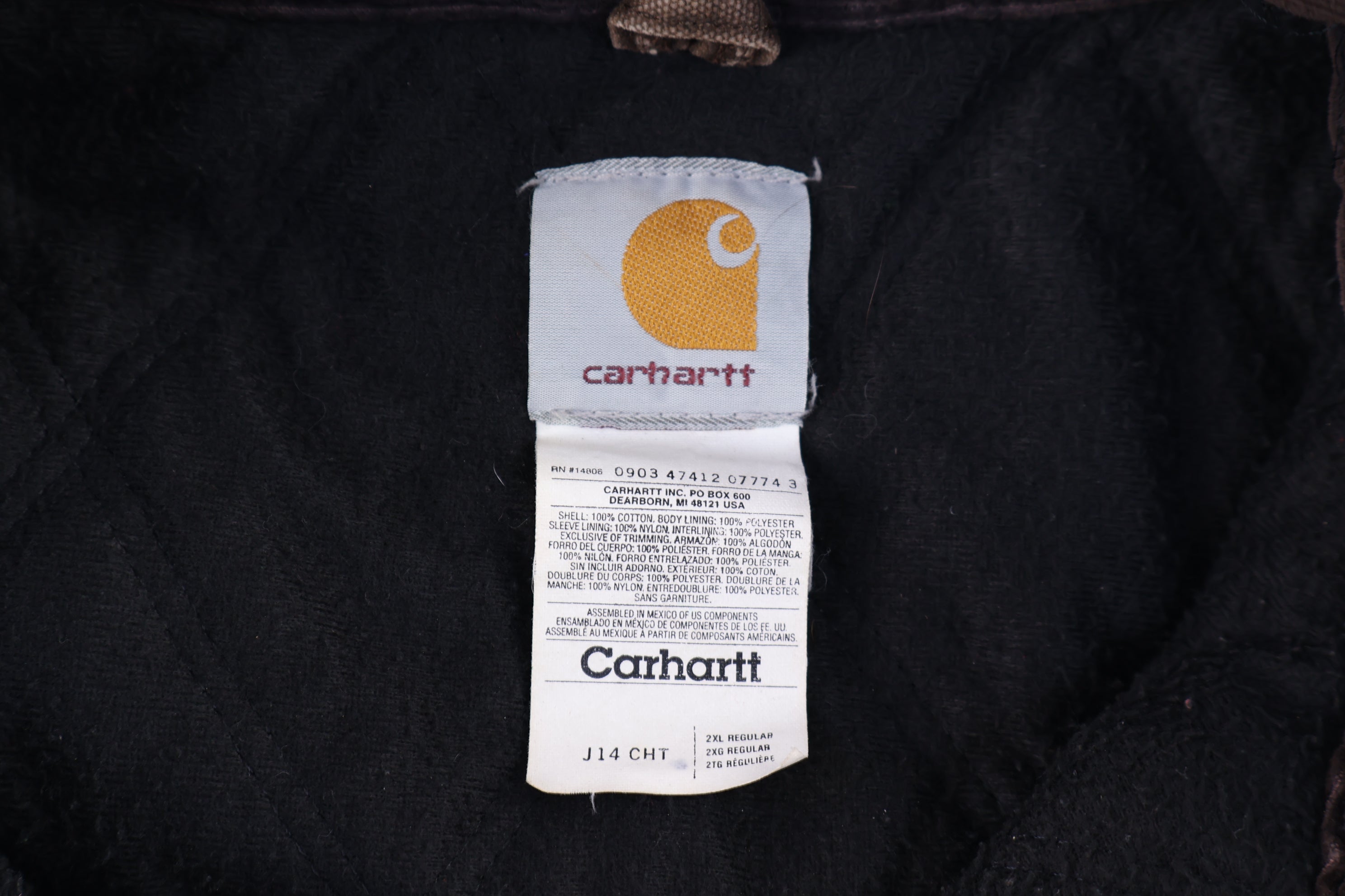 Carhartt Logo Patch Brown Full Zip Santa Fe Jacket