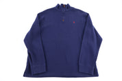 Polo by Ralph Lauren Embroidered Logo Blue Quarter Zip Sweater
