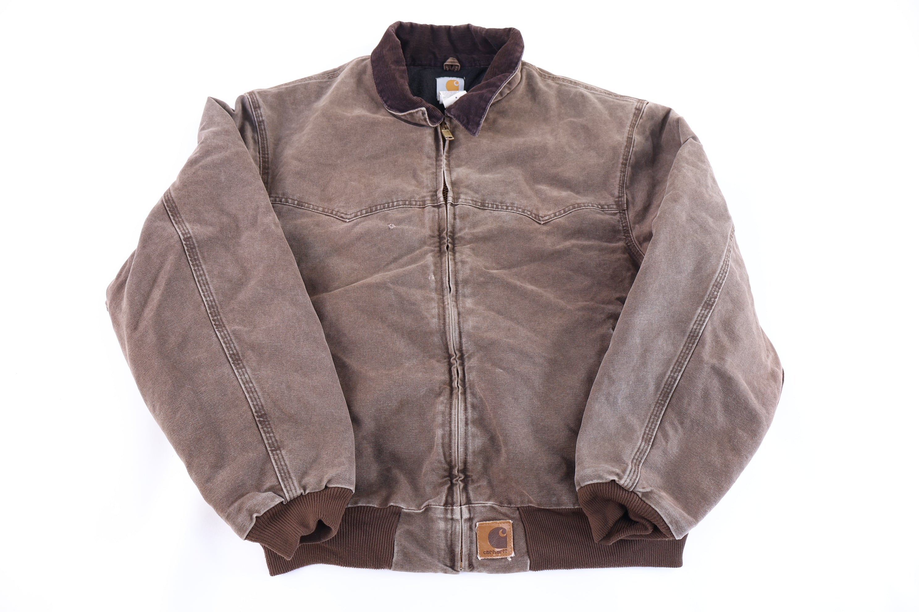 Carhartt Logo Patch Brown Full Zip Santa Fe Jacket