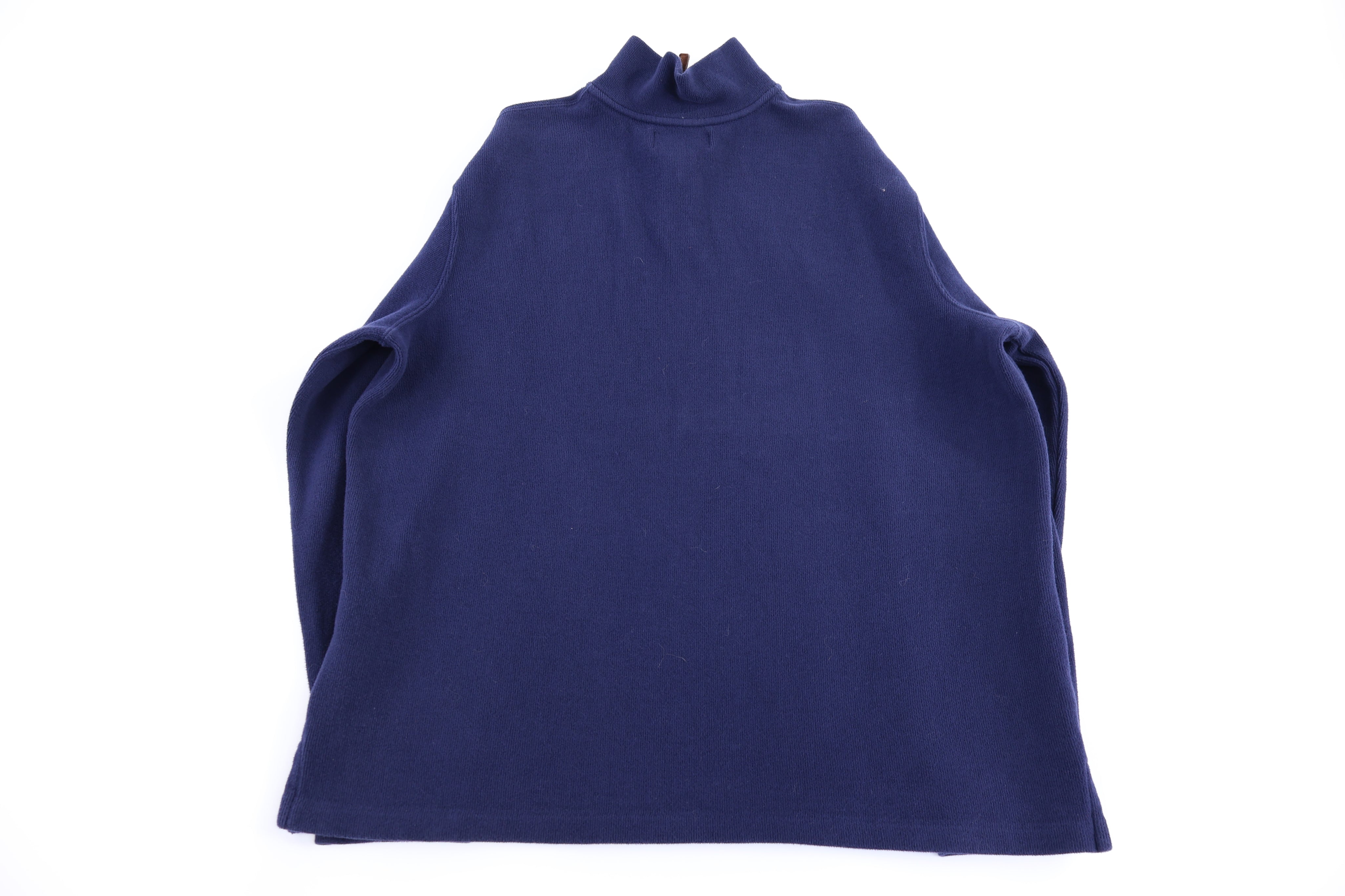 Polo by Ralph Lauren Embroidered Logo Blue Quarter Zip Sweater