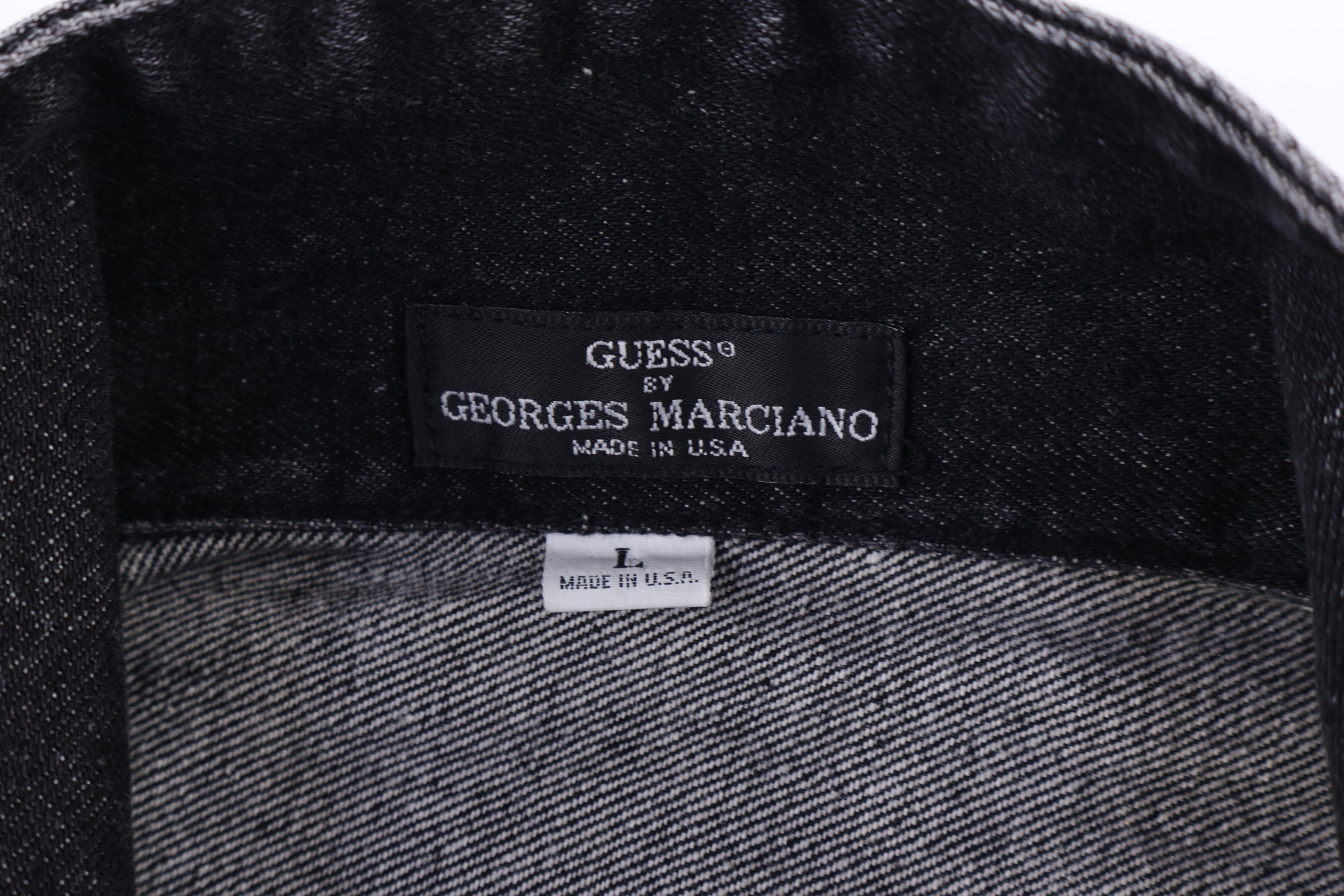 Women's 90's Guess Black Denim Crop Jacket