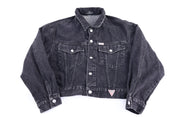 Women's 90's Guess Black Denim Crop Jacket