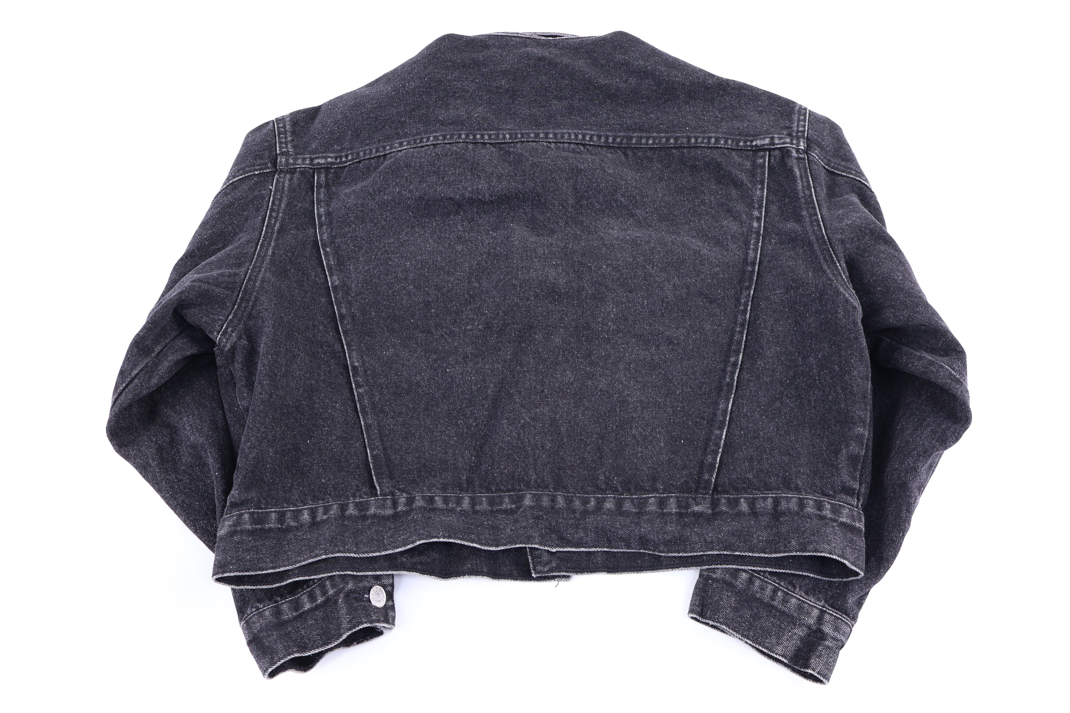 Women's 90's Guess Black Denim Crop Jacket